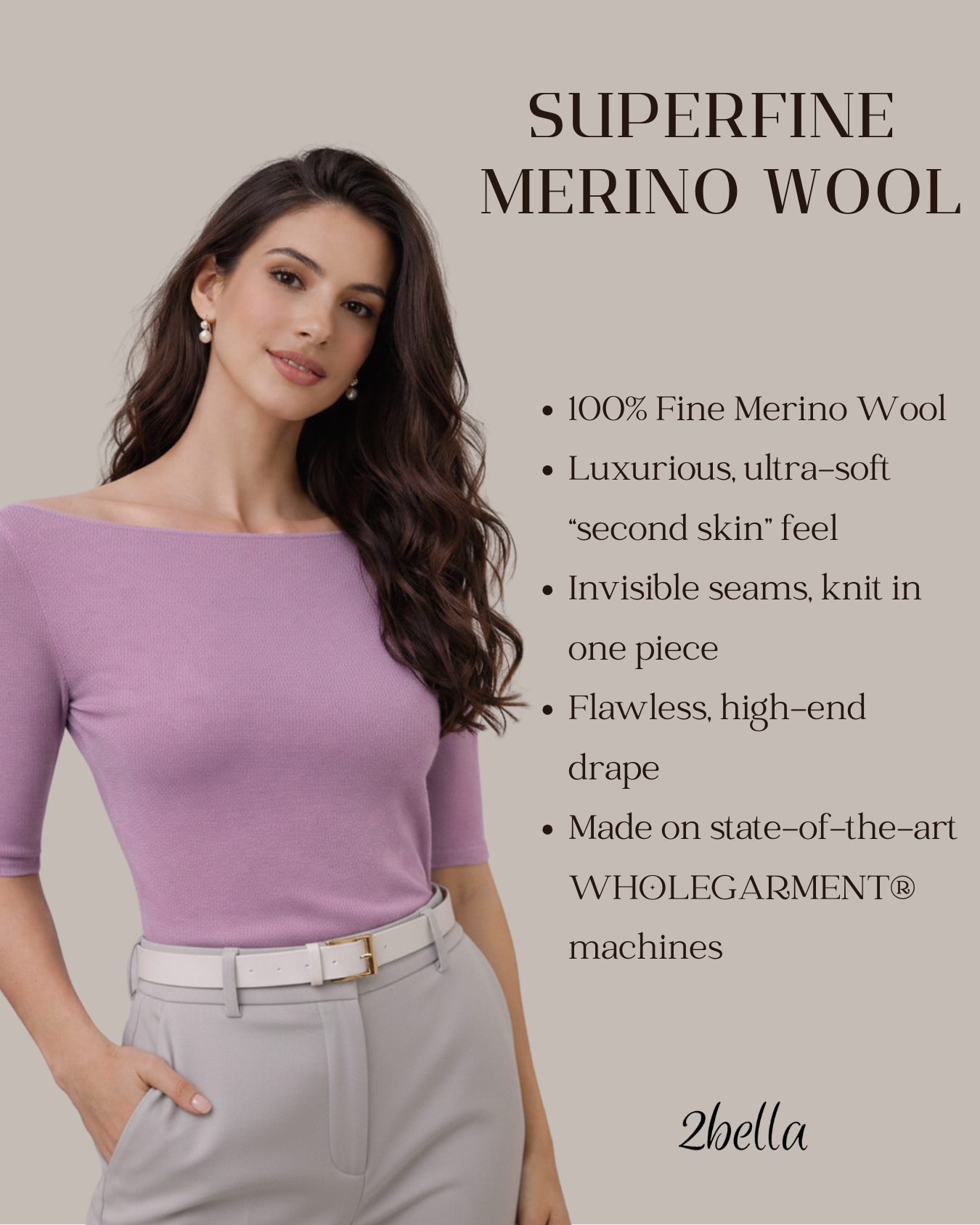 Superfine Merino Wool Boatneck Top – Lilac