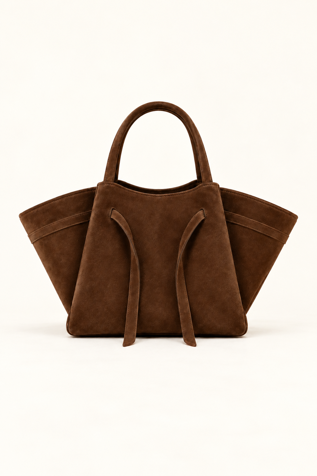 Chocolate Suede Tie-Front Tote