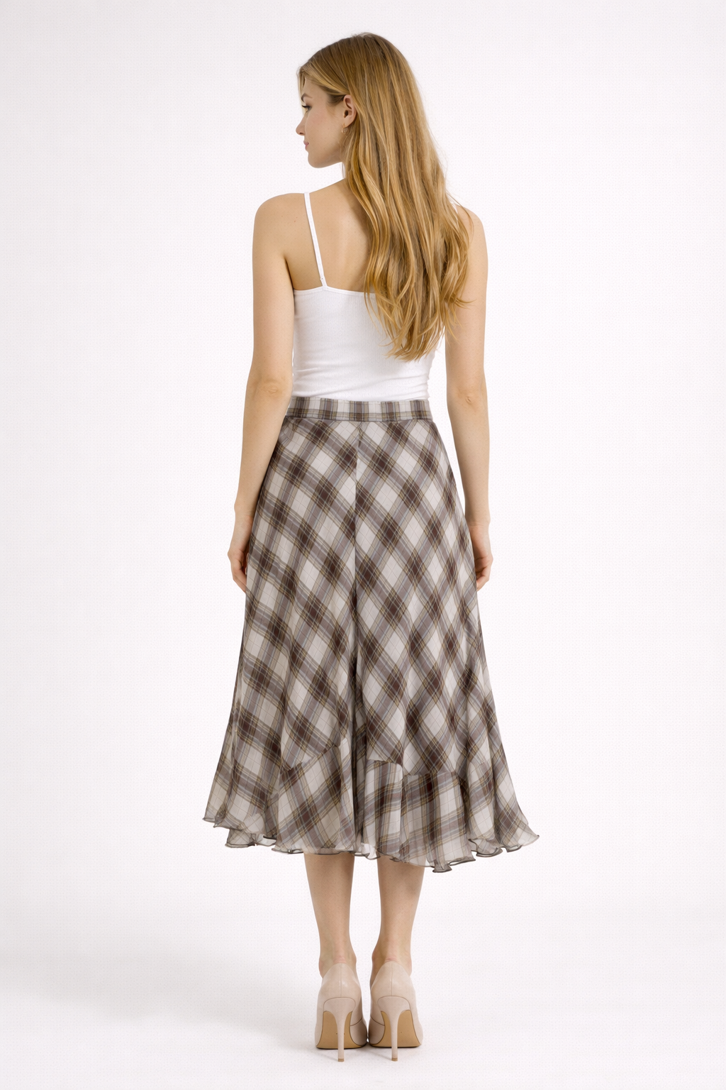 Plaid Midi Skirt
