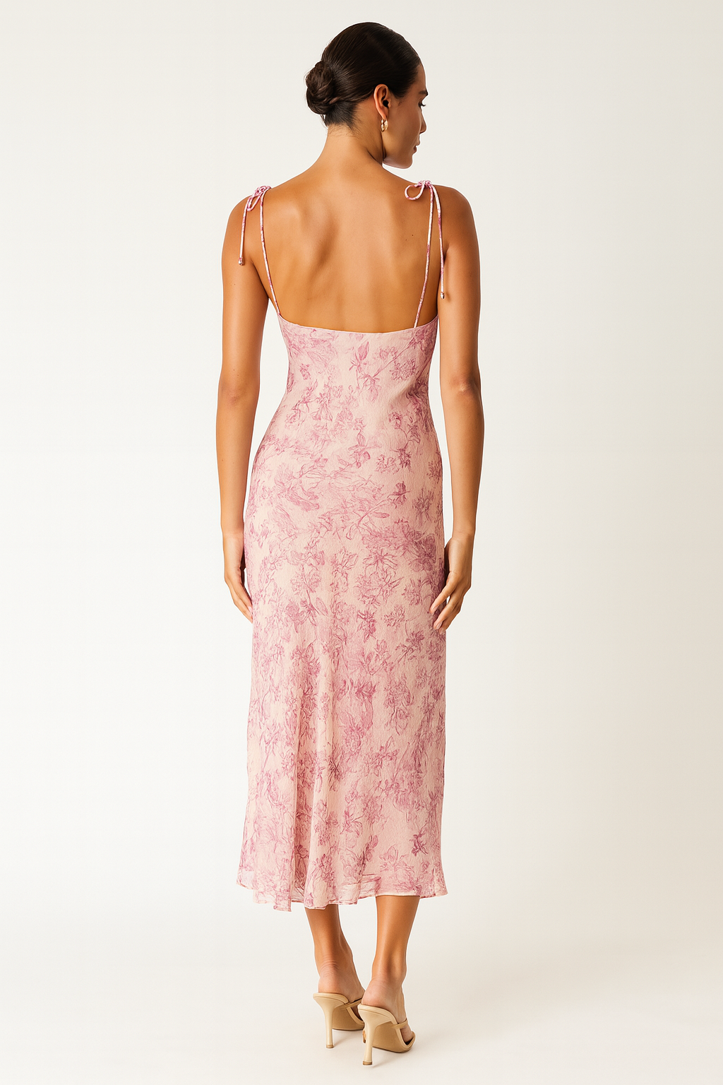 Pink Floral Tencel Maxi Dress