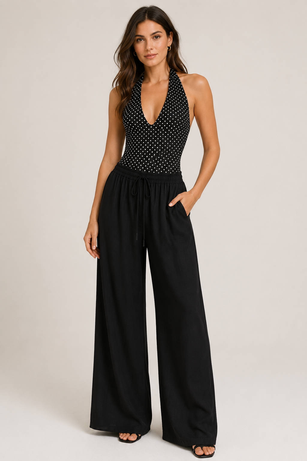 Breathable Wide-Leg Drawstring Trousers