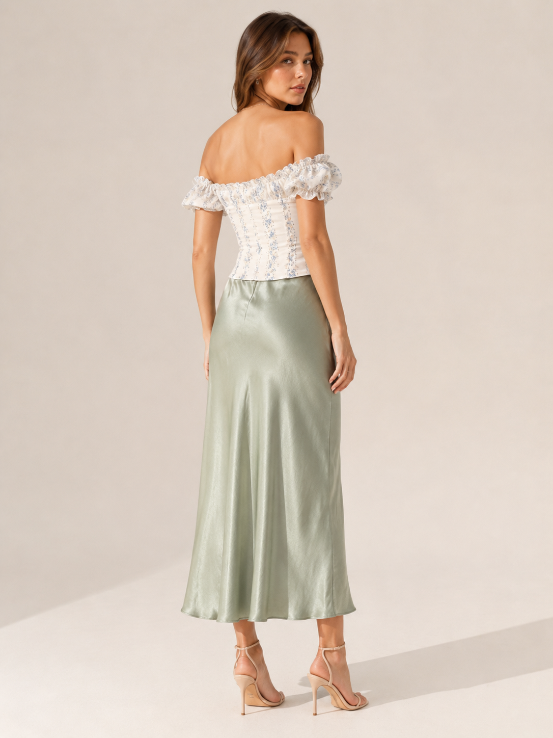 Satin Bias Maxi Skirt