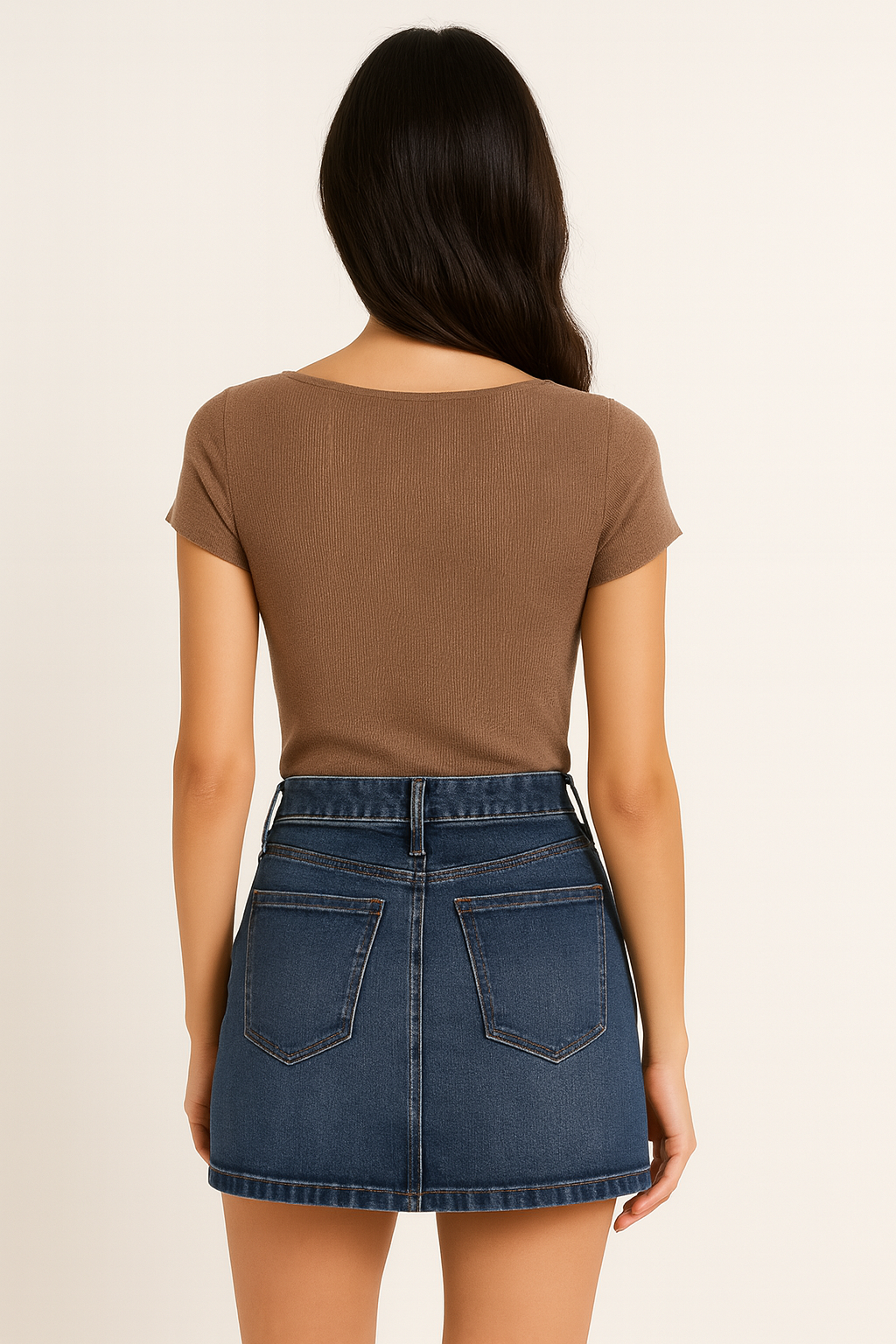 Cashmere Ribbed Sweetheart Tee
