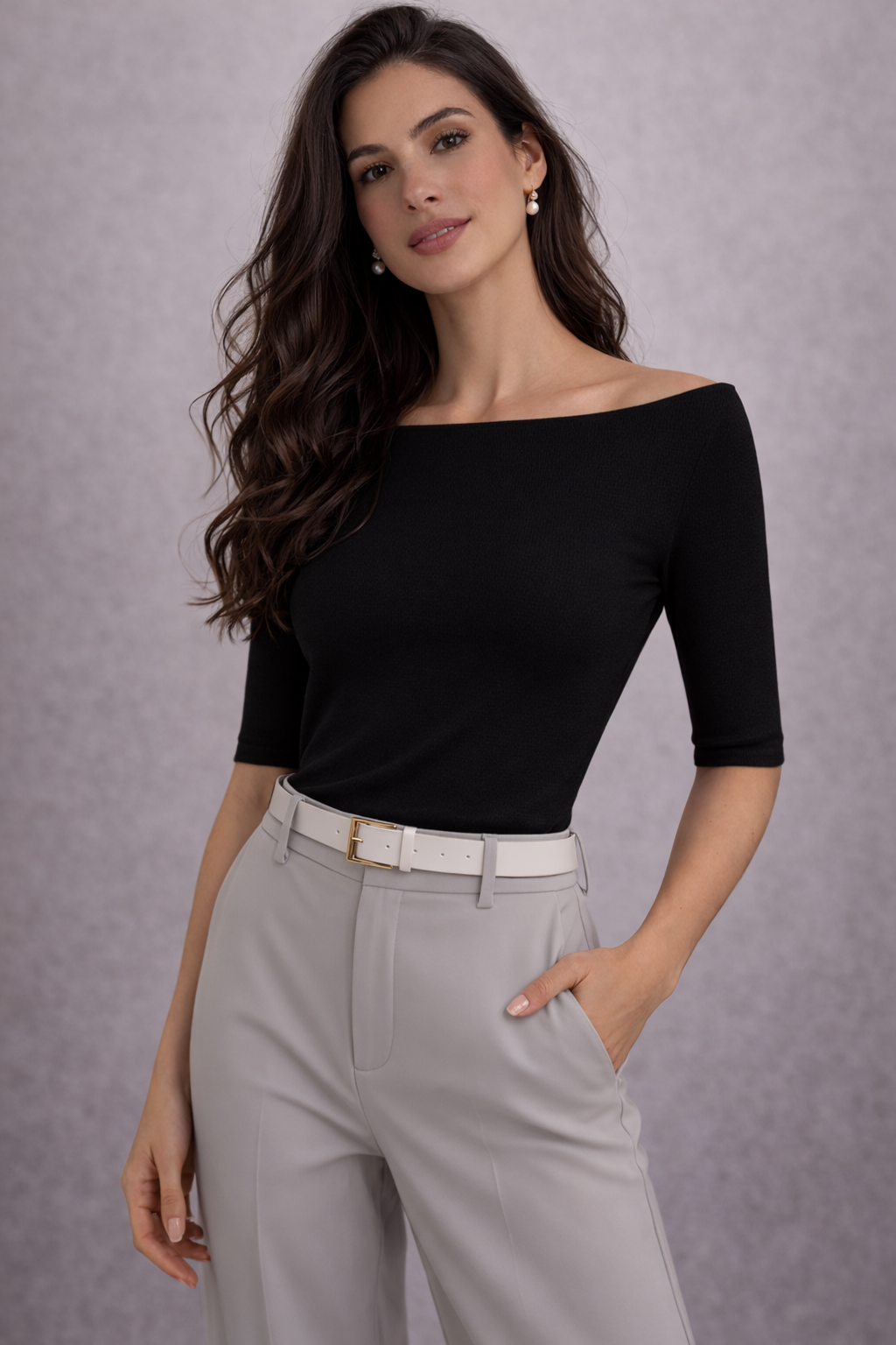 Superfine Merino Wool Boatneck Top – Lilac