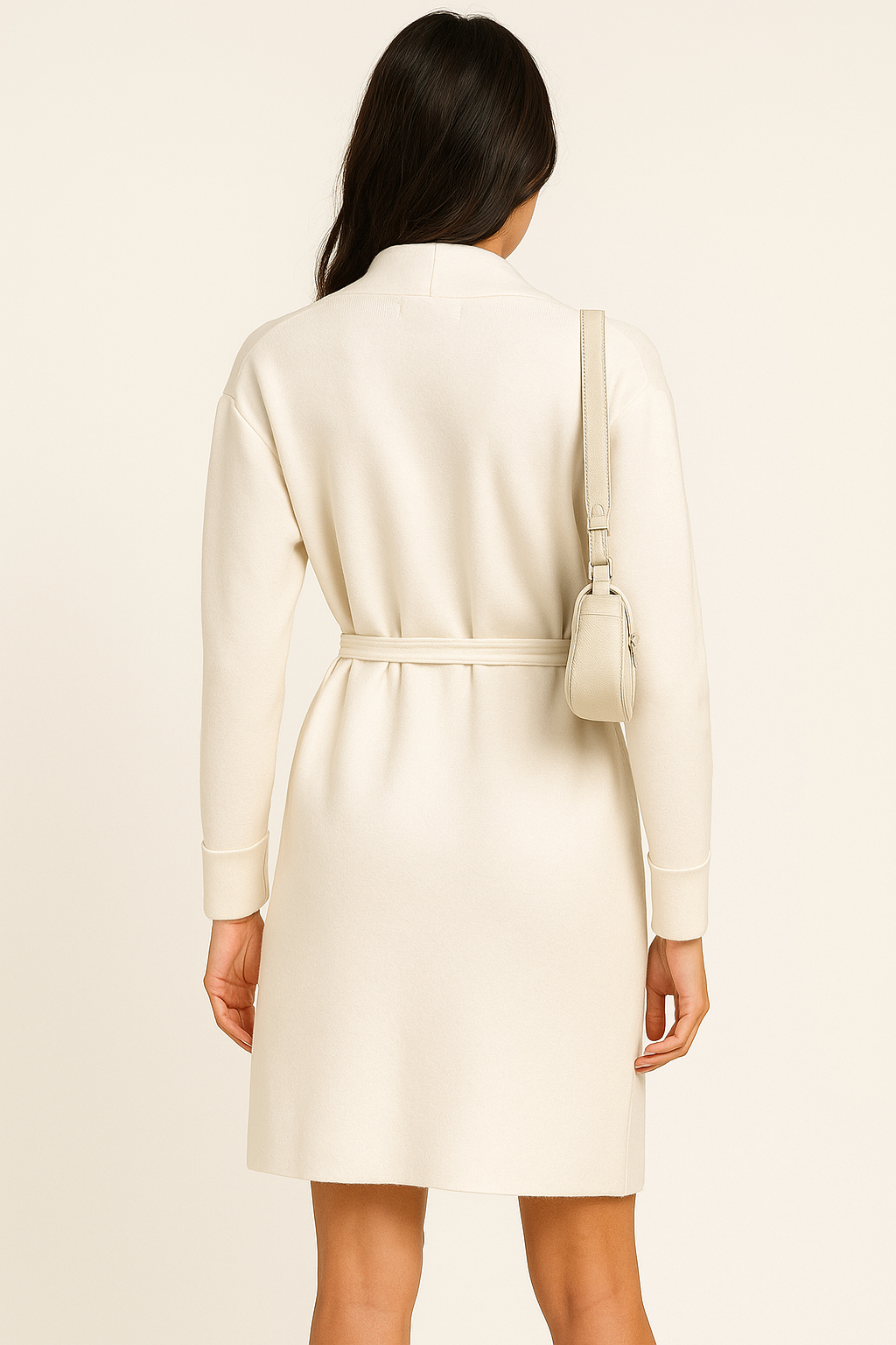 Belted White Duster Coat