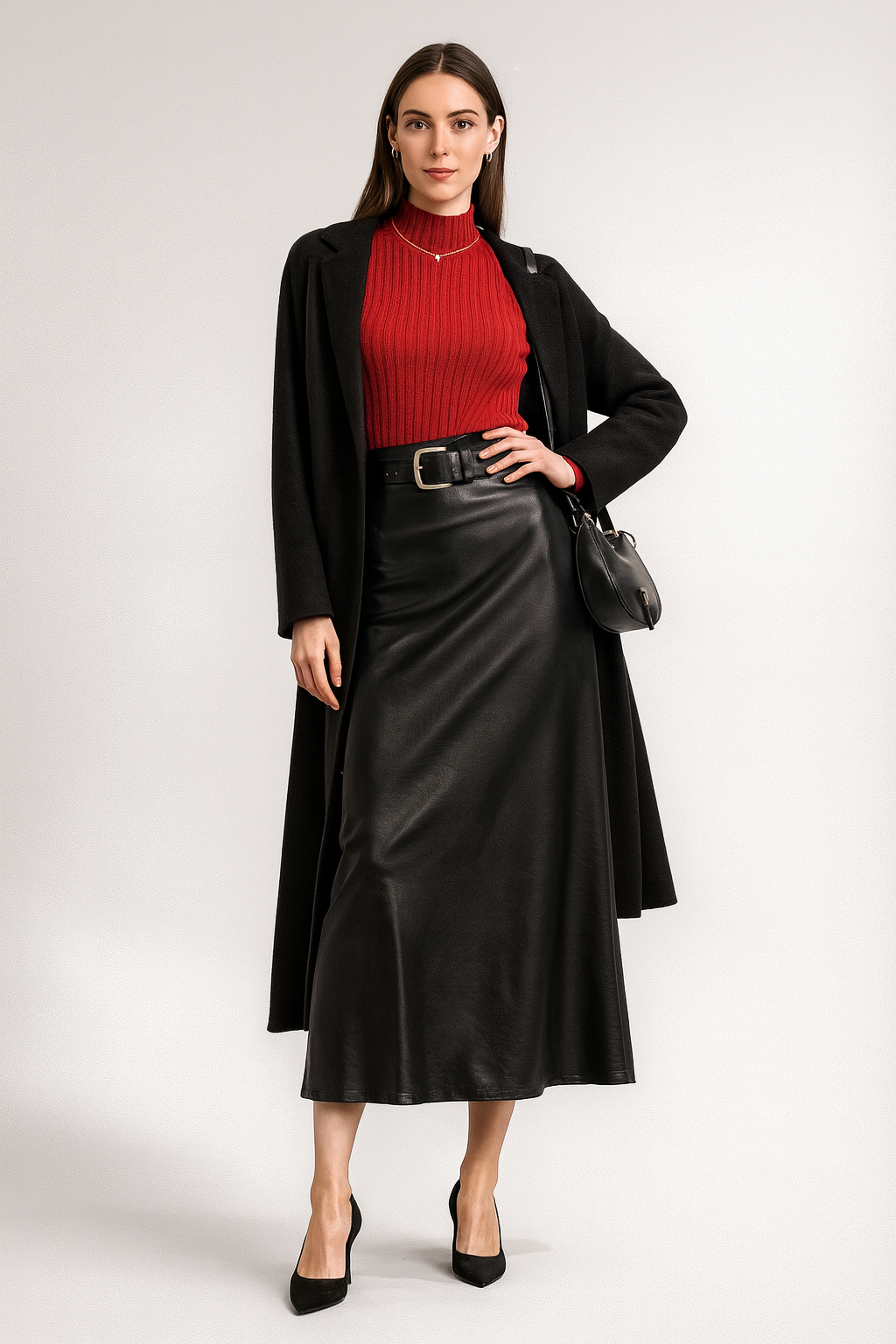 Mock Neck Ribbed Sweater - Sage