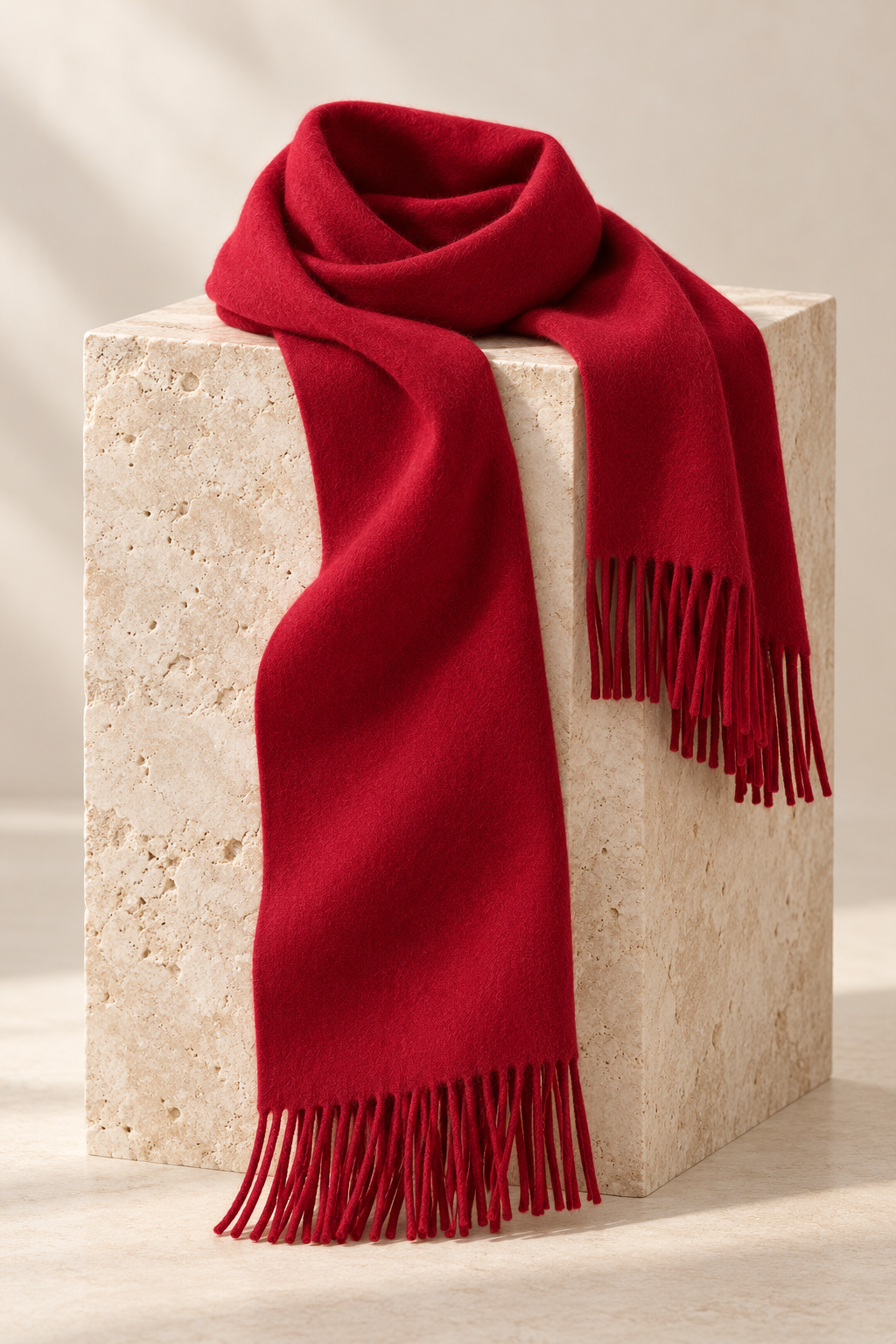 Classic Wool-Blend Fringe Scarf