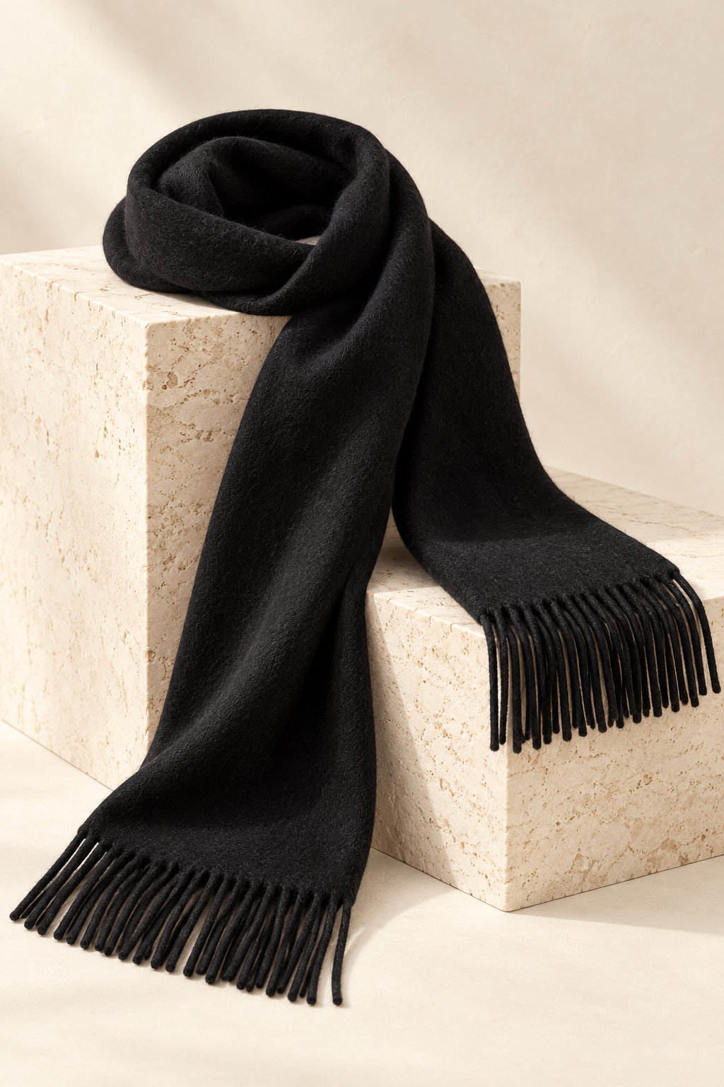 Classic Wool-Blend Fringe Scarf