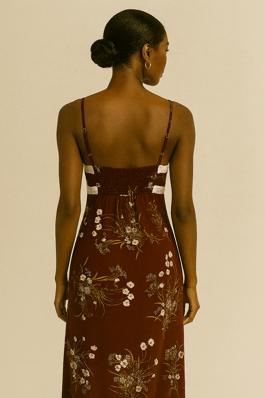 Floral Lace-Trim Maxi Dress