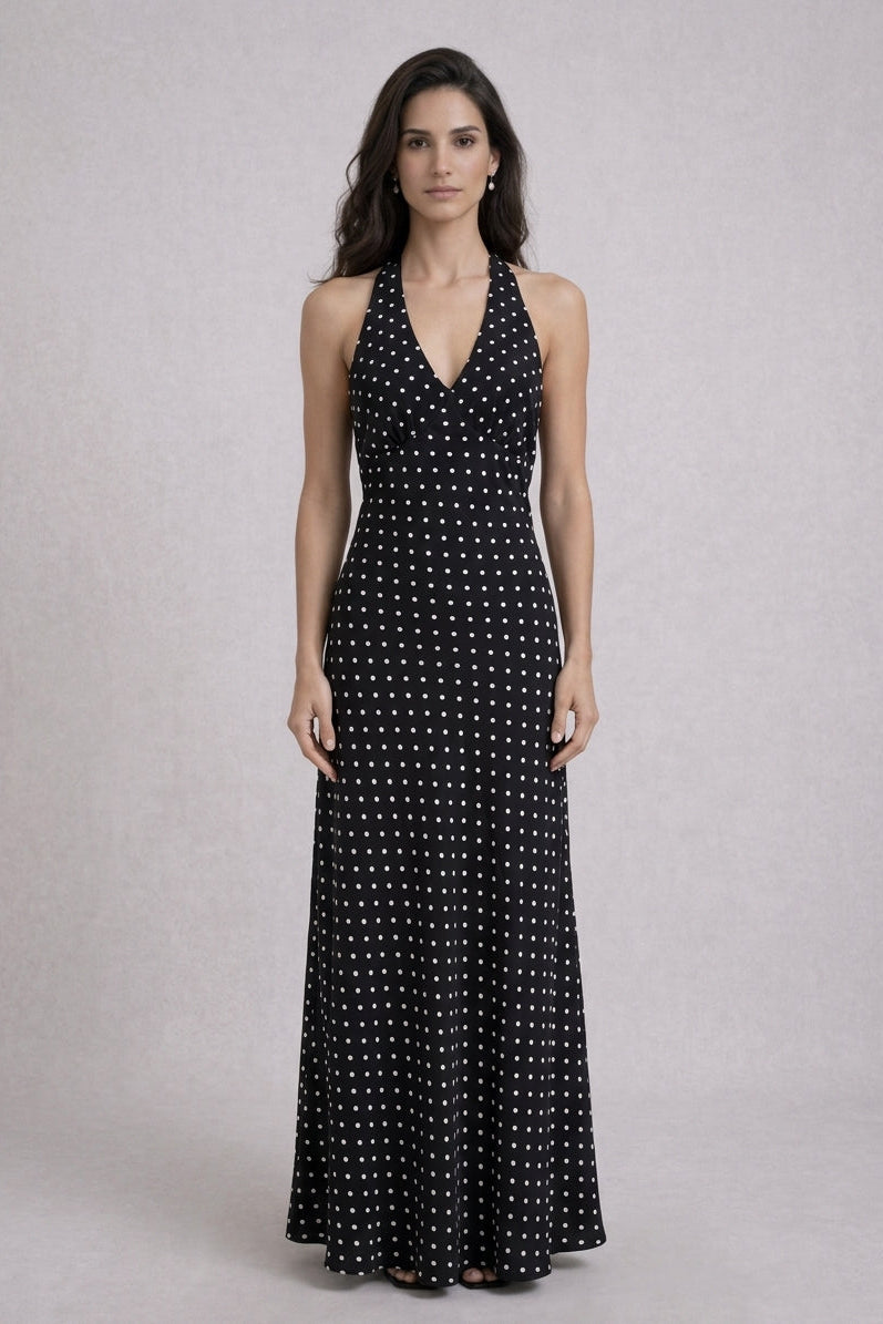 blue dress for baby girl POLKA DOT MAXI