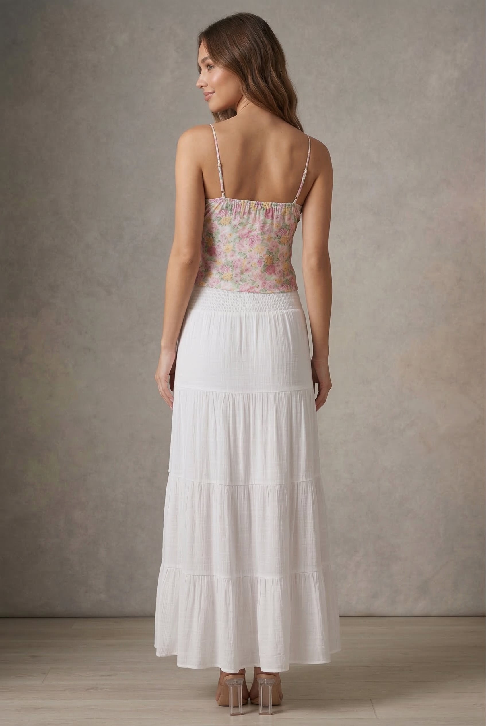 Tiered Maxi Skirt - Khaki