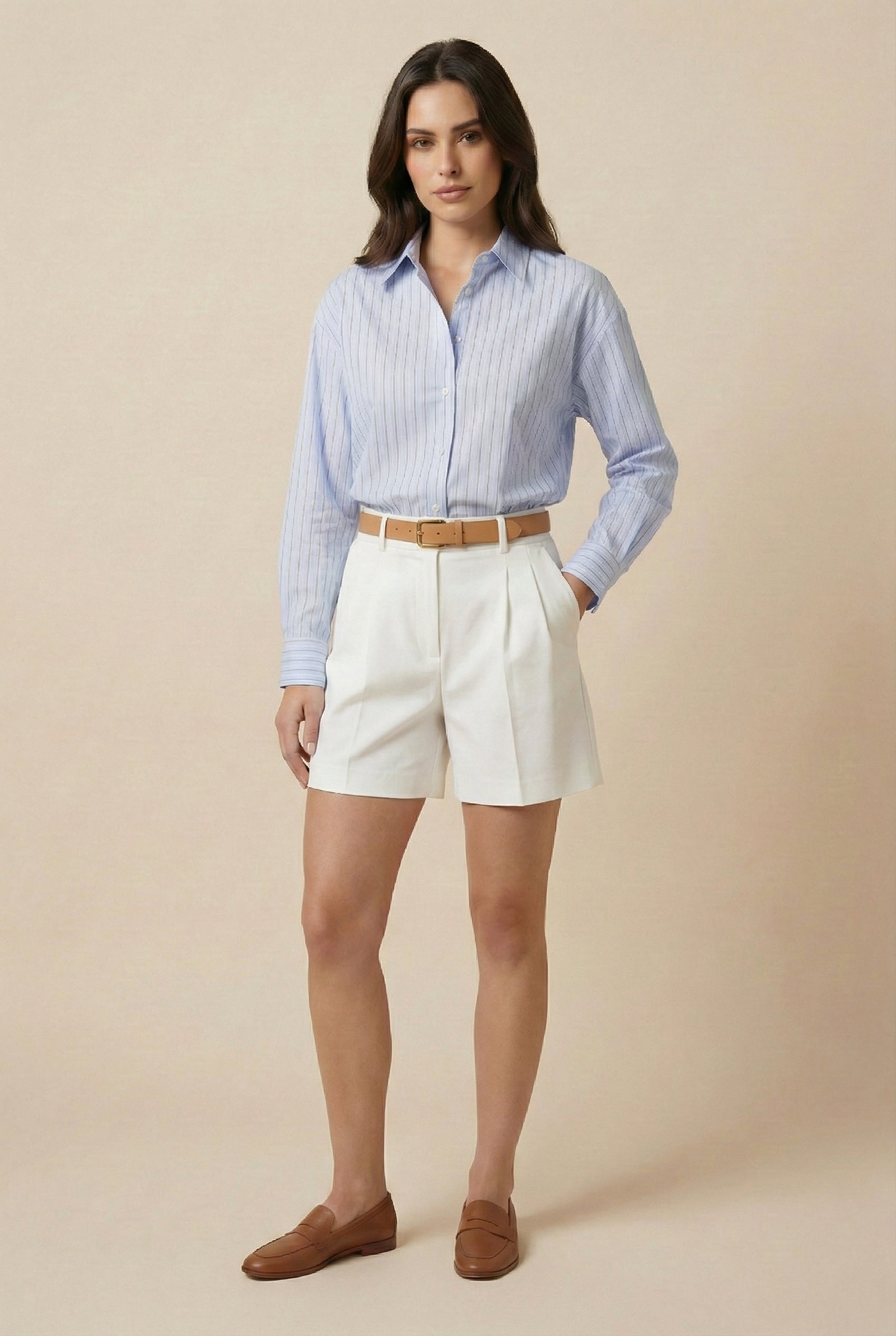 Pinstripe Cotton-Blend Shirt