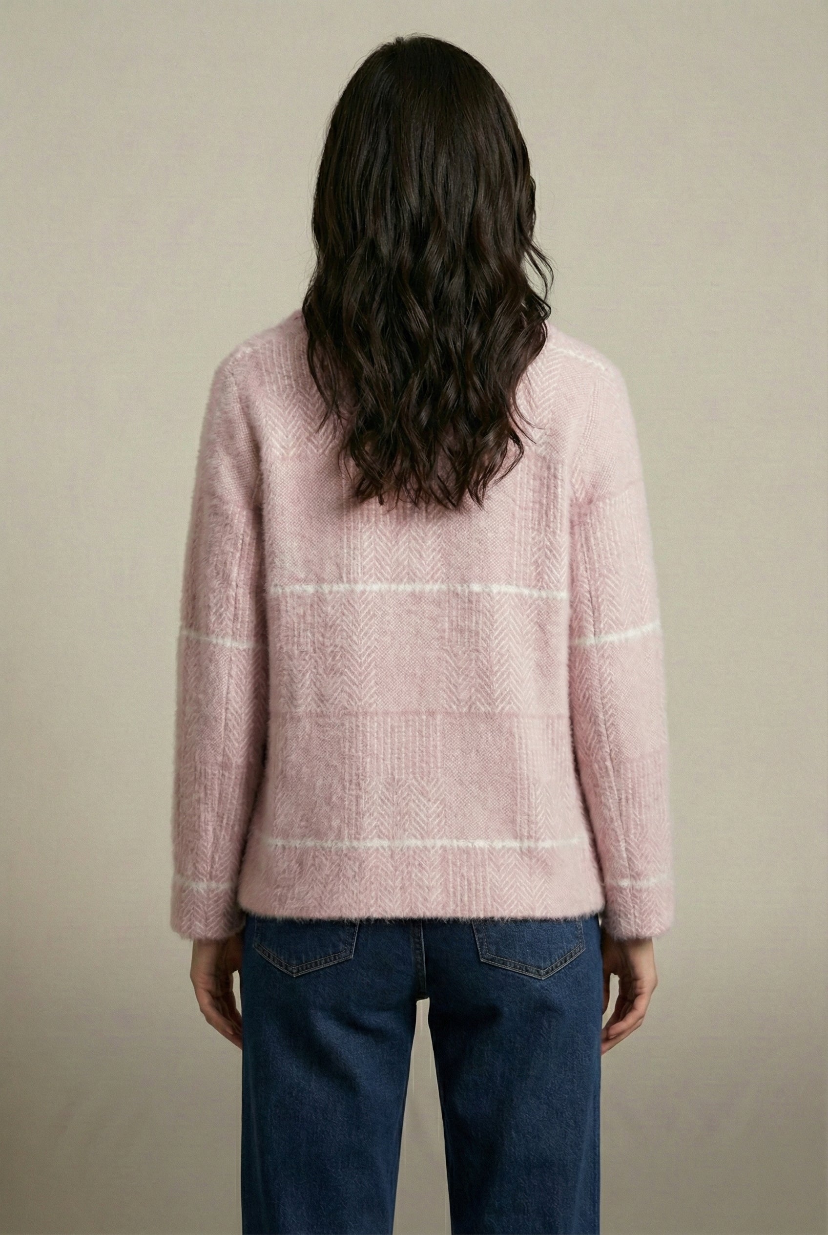 Multi-Pattern Diagonal Pocket Fuzzy Jacket