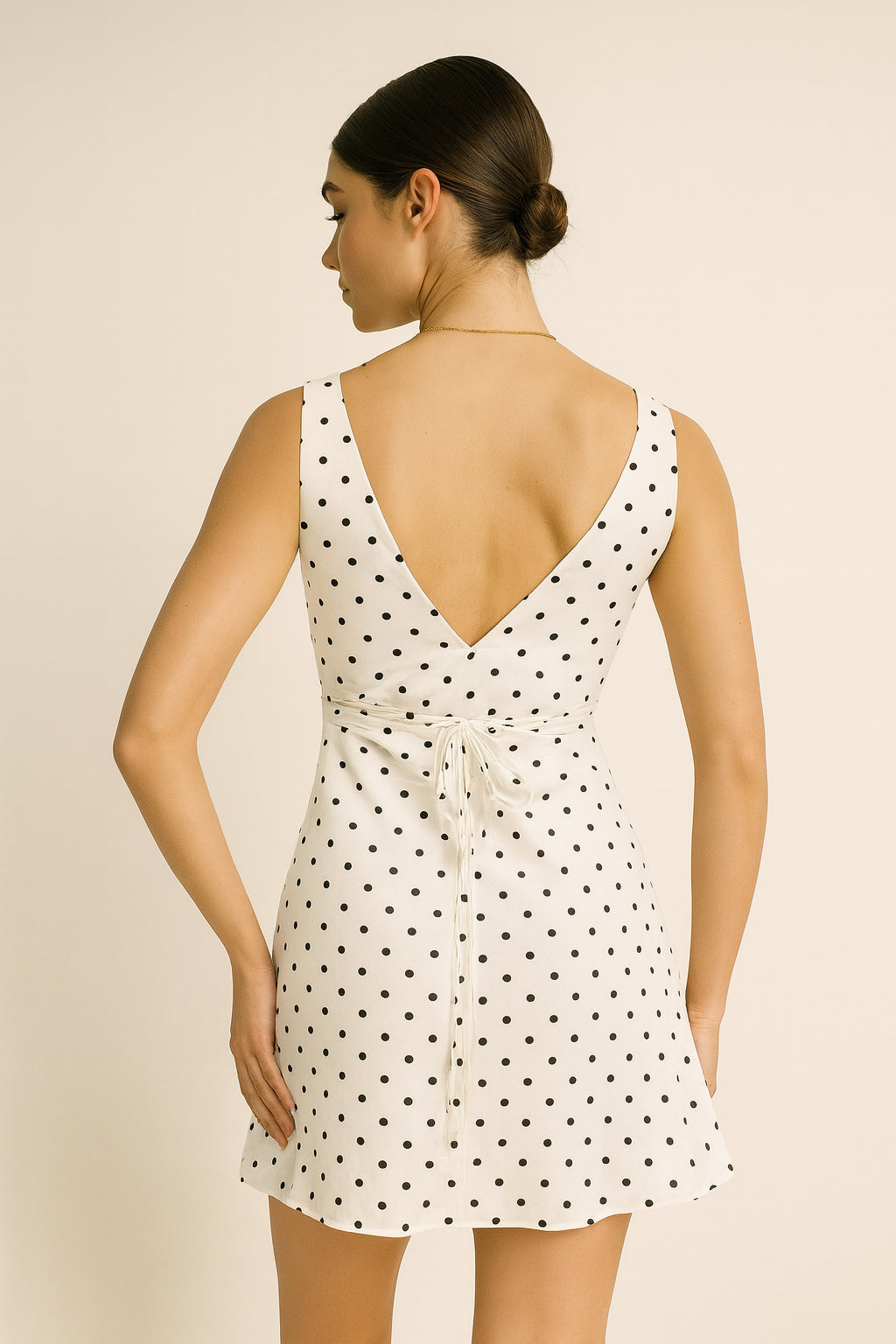 Polka Dot Satin Mini Dress