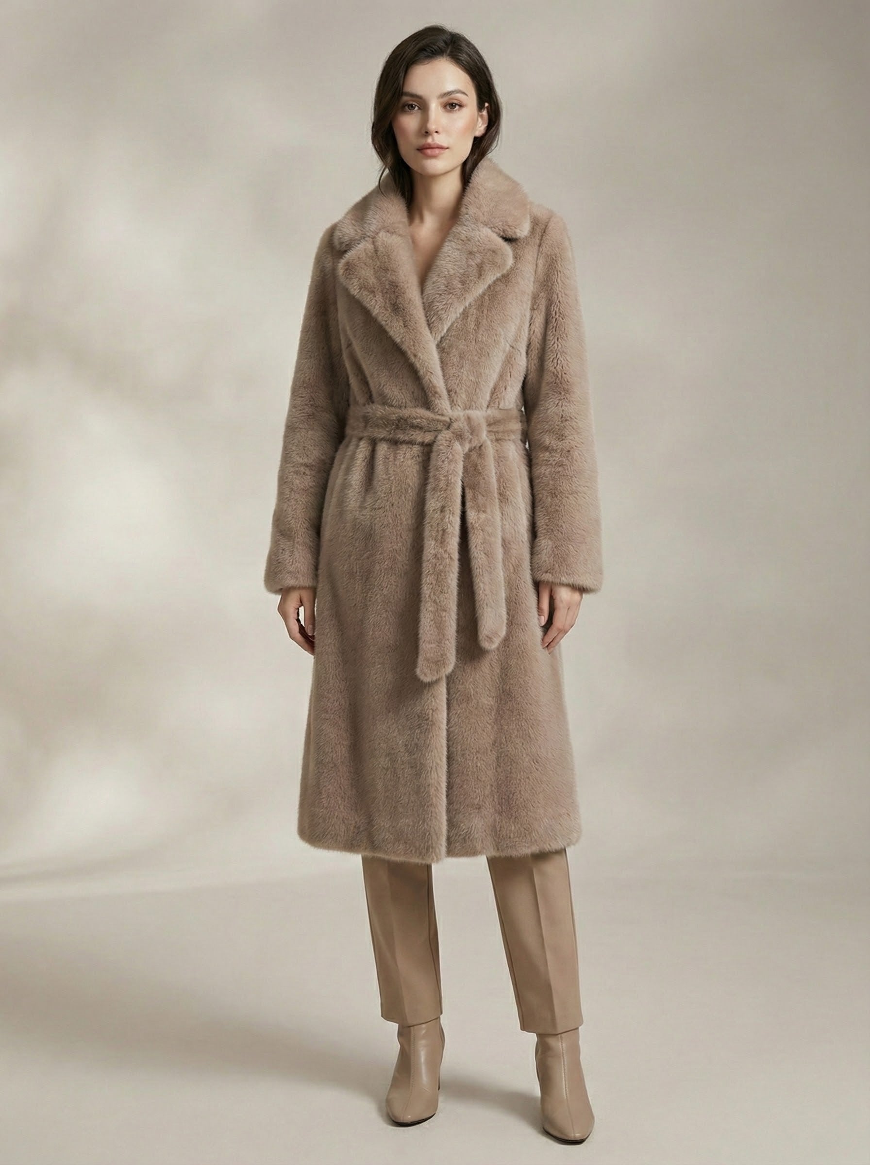Lux Faux Mink Long Coat