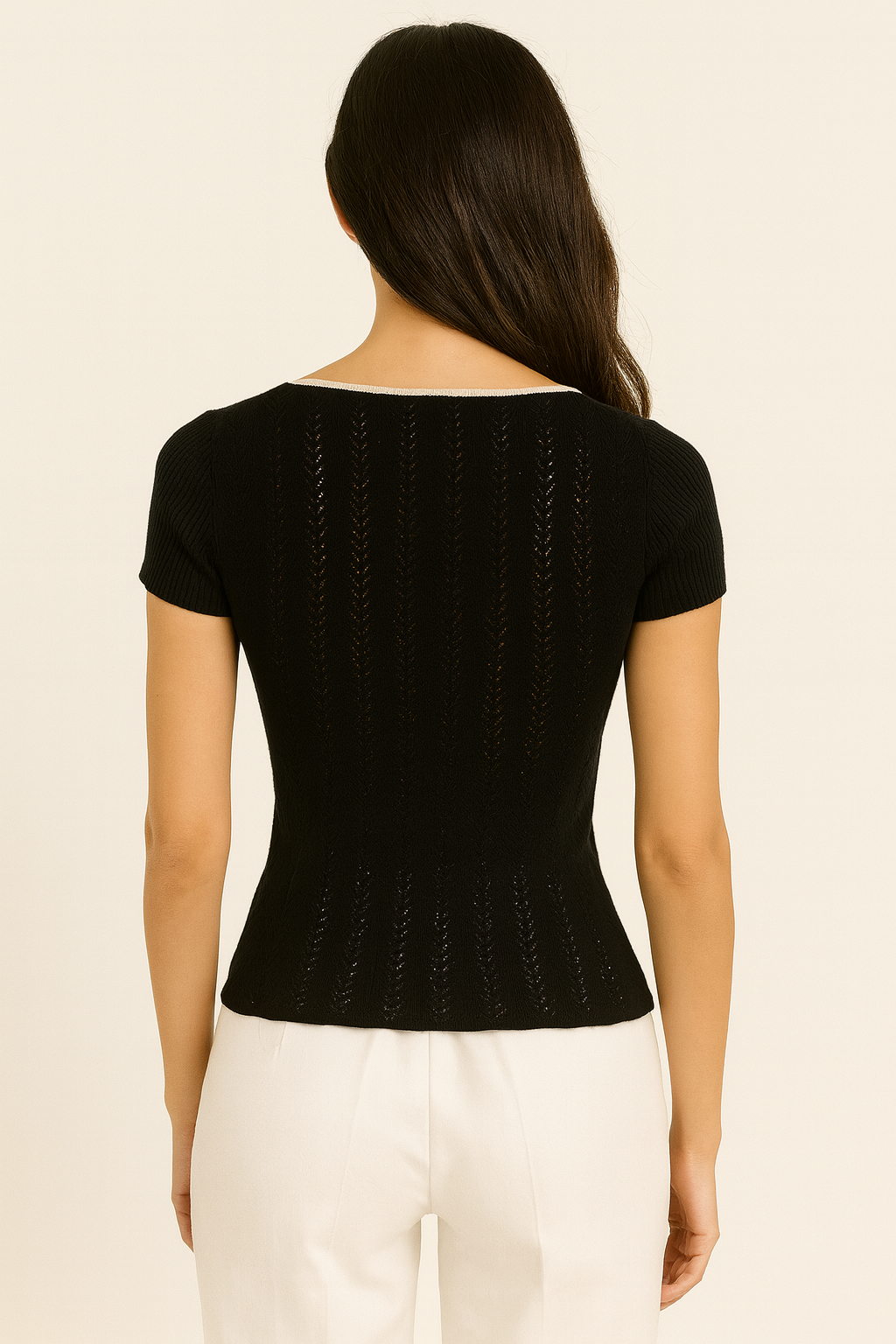 Cashmere Sweetheart Knit Tie-Front