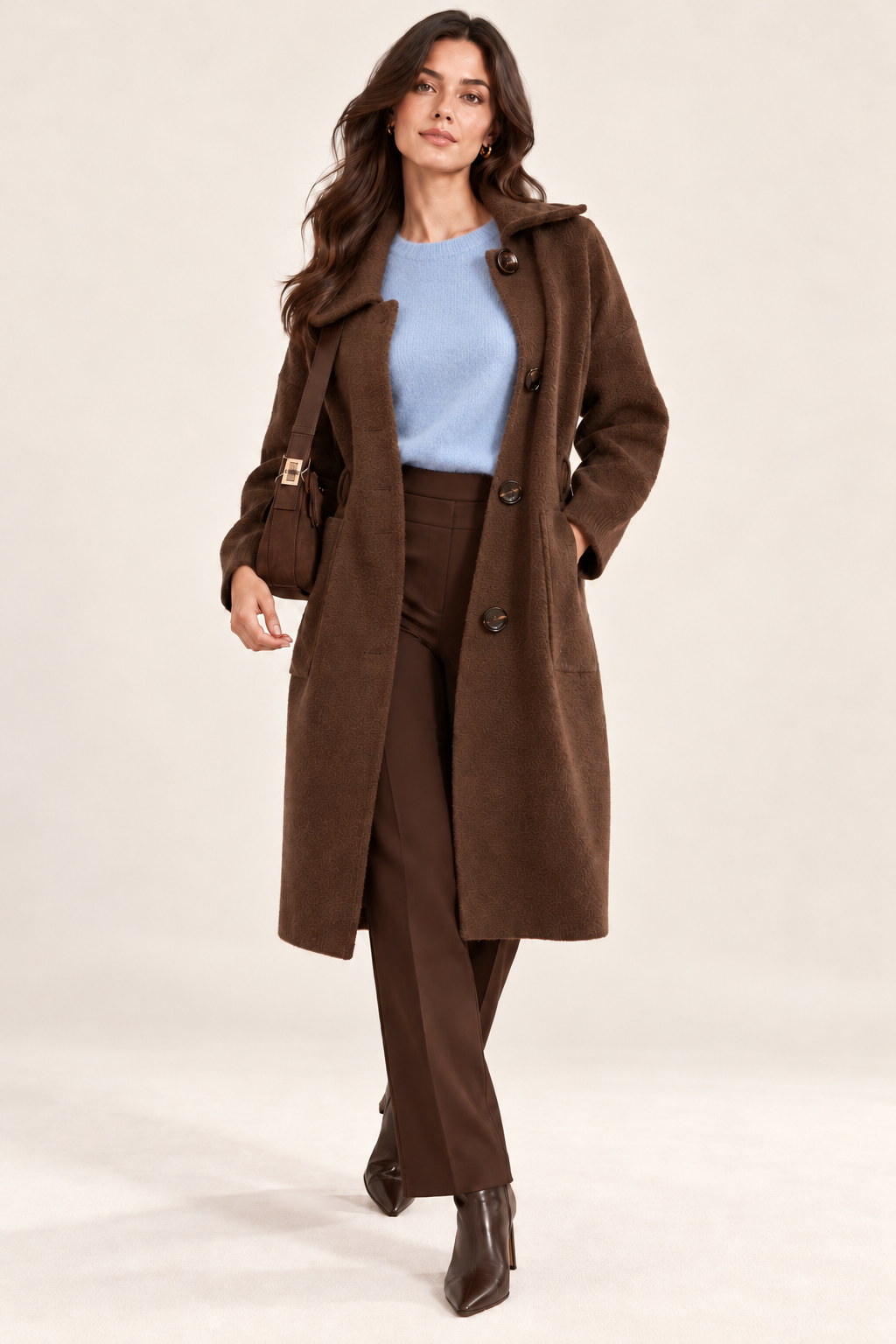 Chocolate Brown Longline Coat