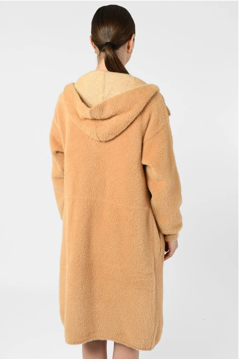 Hooded Snap Front Coat