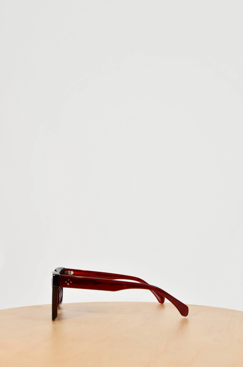 Red Acetate Gradient Lens Large Square Sunglasses