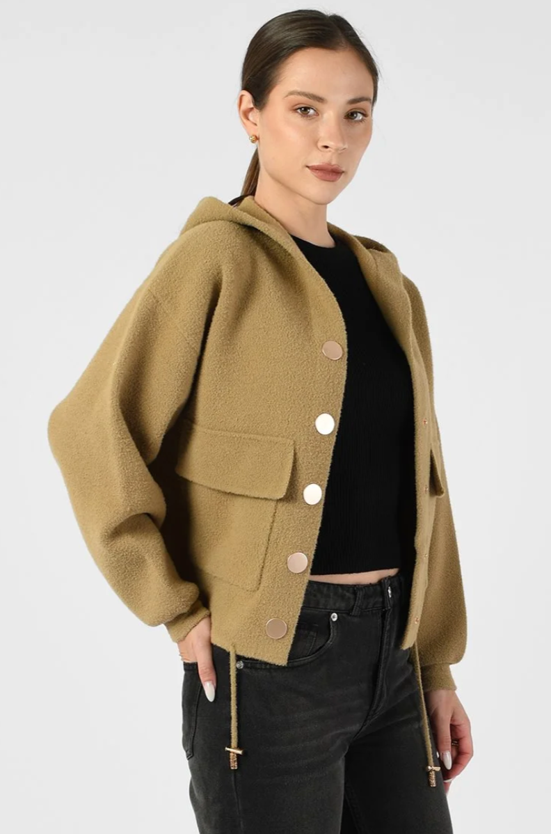 Hooded Pocket Jacket Khaki