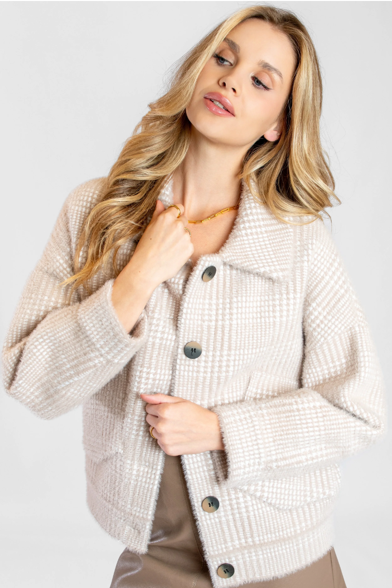 Plaid Fuzzy Jacket