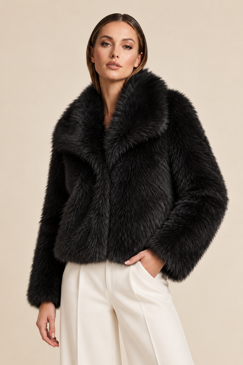 Luxe Faux Fur Cropped Jacket