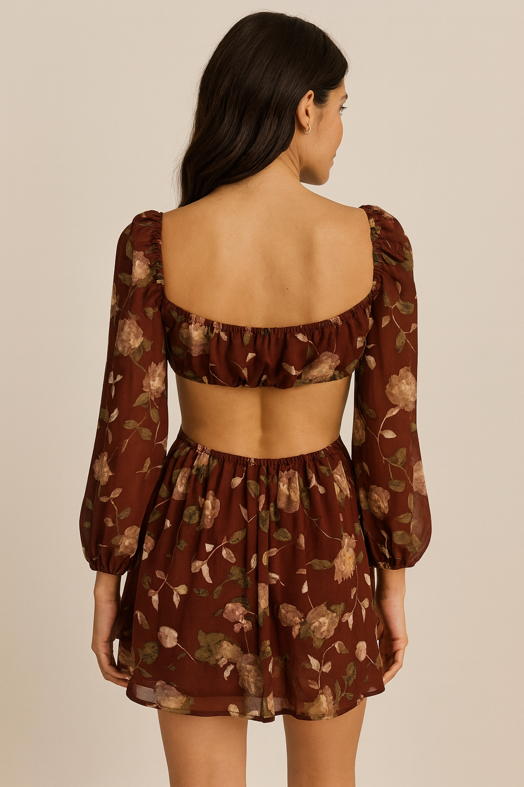 Romantic Bloom Cut-Out Mini Dress