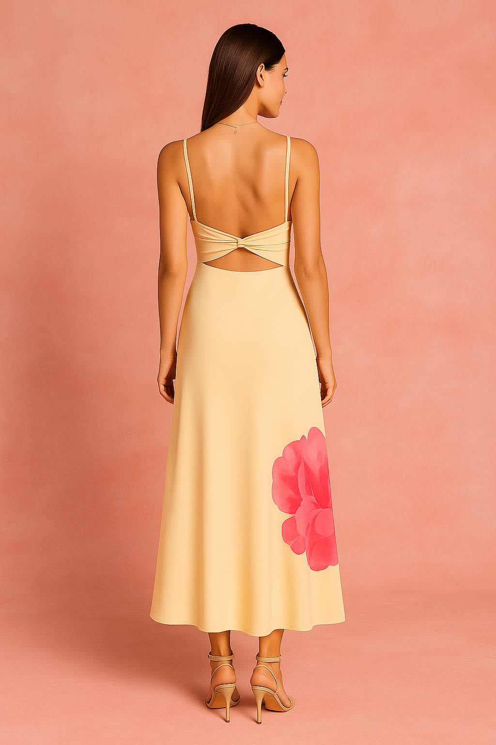 Butter Yellow Peony Dress