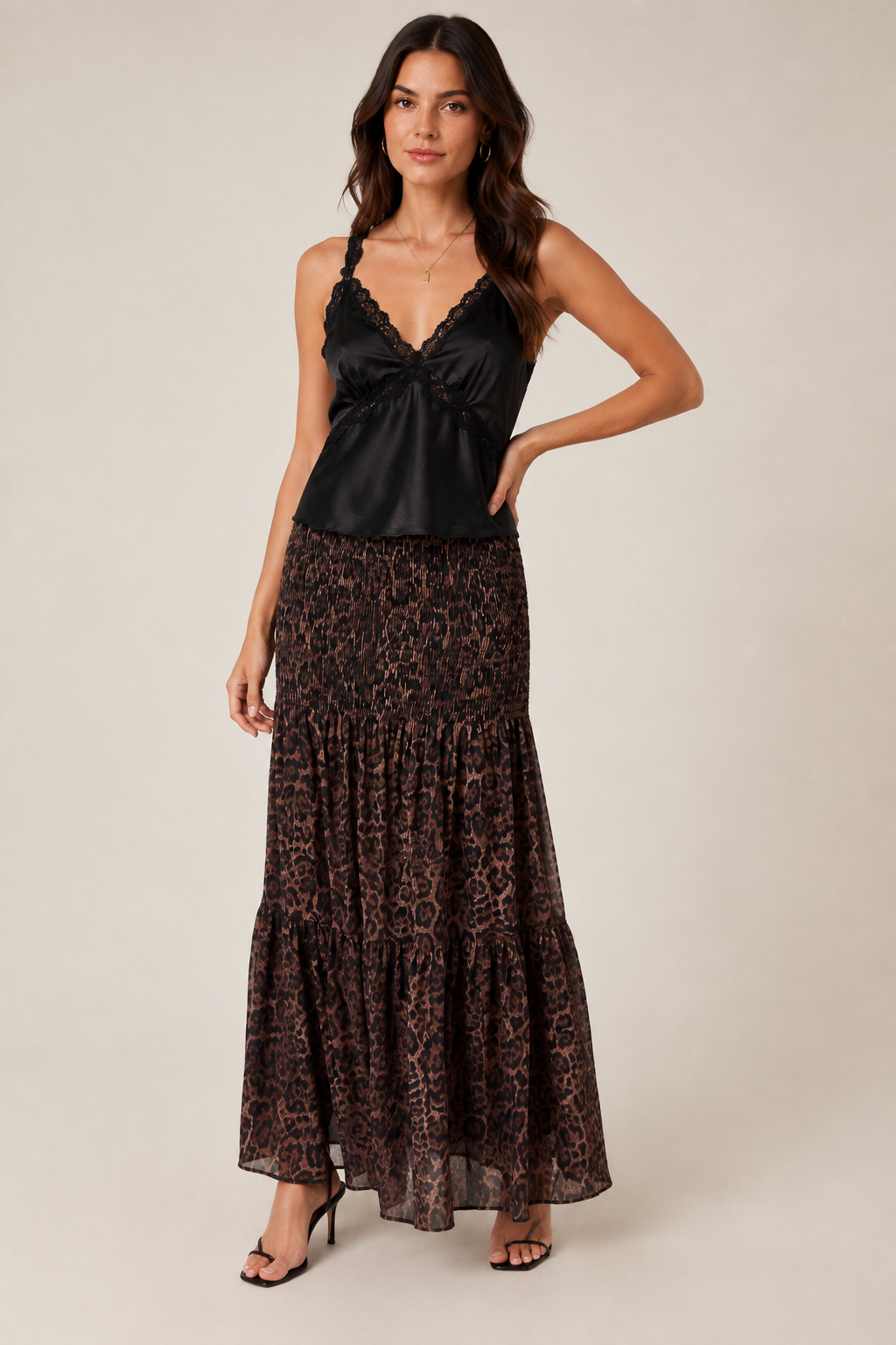 Lace Trim Satin Cami