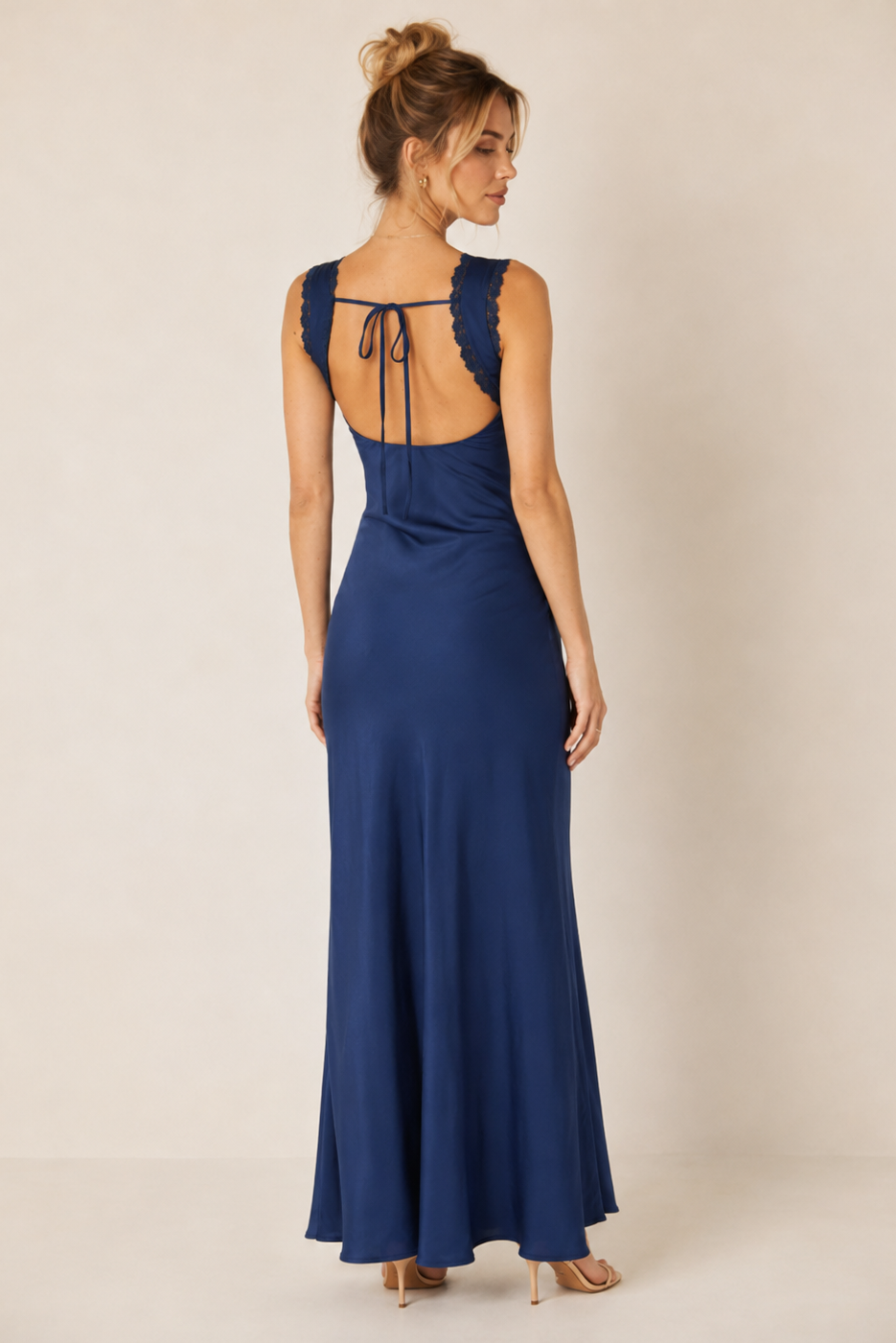 navy lace formal dress Navy Blue Lace Mother of the Bride Dresses with Sleeves FD1520 – Viniodress