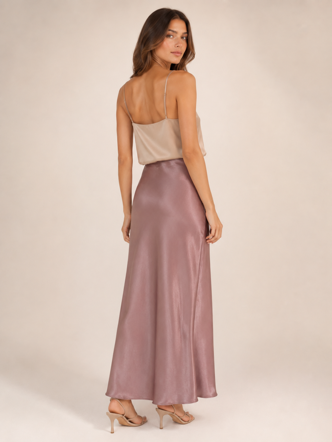Satin Bias Maxi Skirt