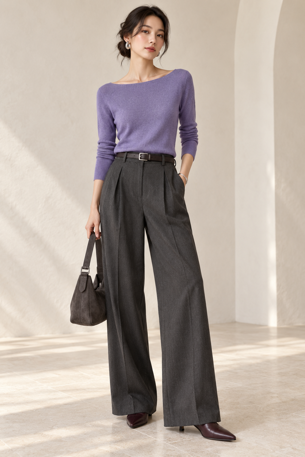 High-Waist Wide-Leg Trousers