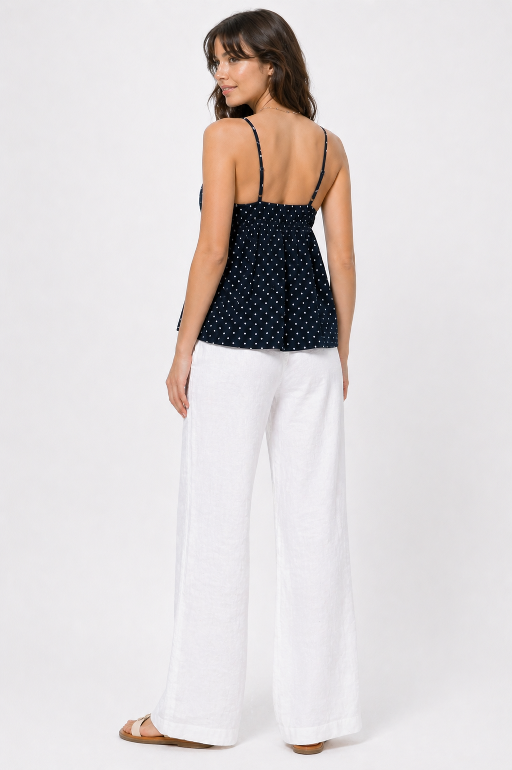 Navy Polka Dot Cami Top