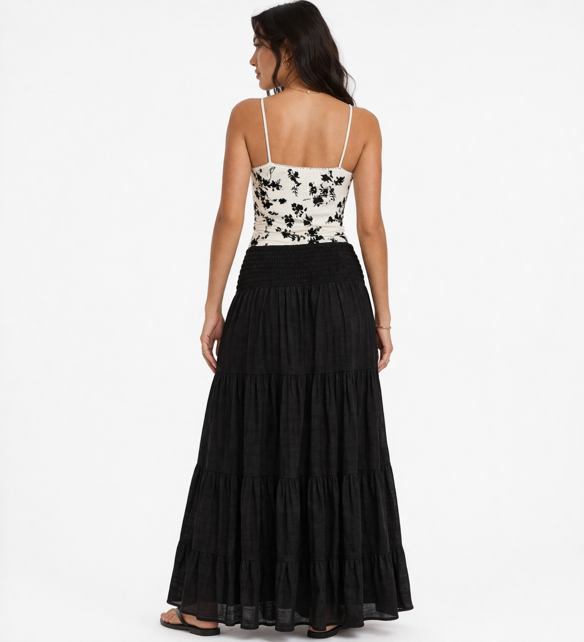 Tiered Maxi Skirt - Black