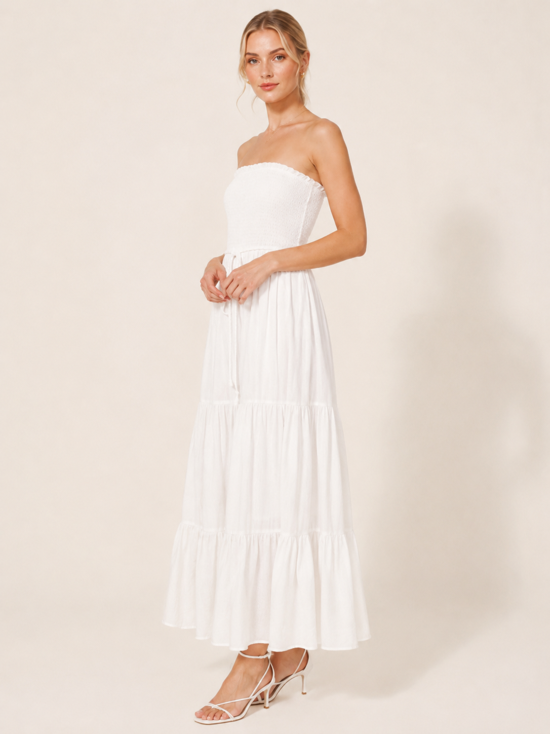 strapless smocked maxi dress Strapless Smocked Maxi
