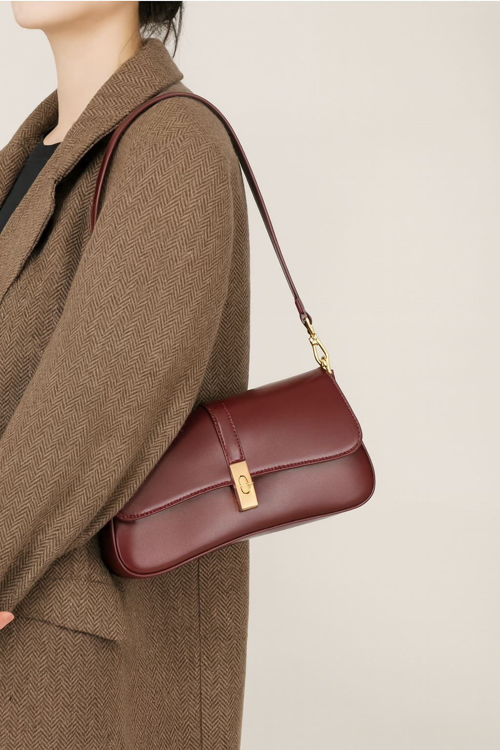 Sculpted Flap Shoulder Bag