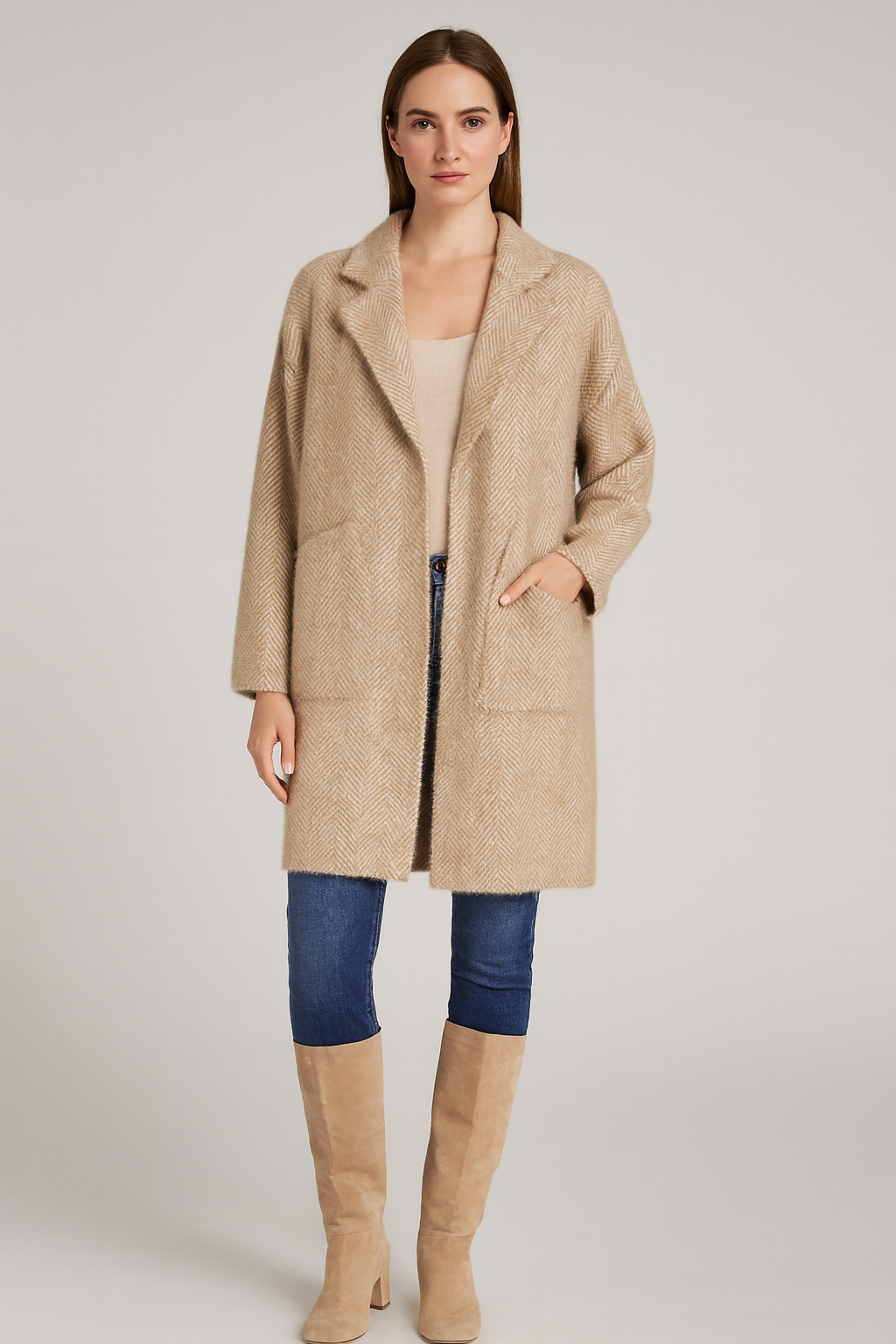 Herringbone Jacket - FREE SIZE