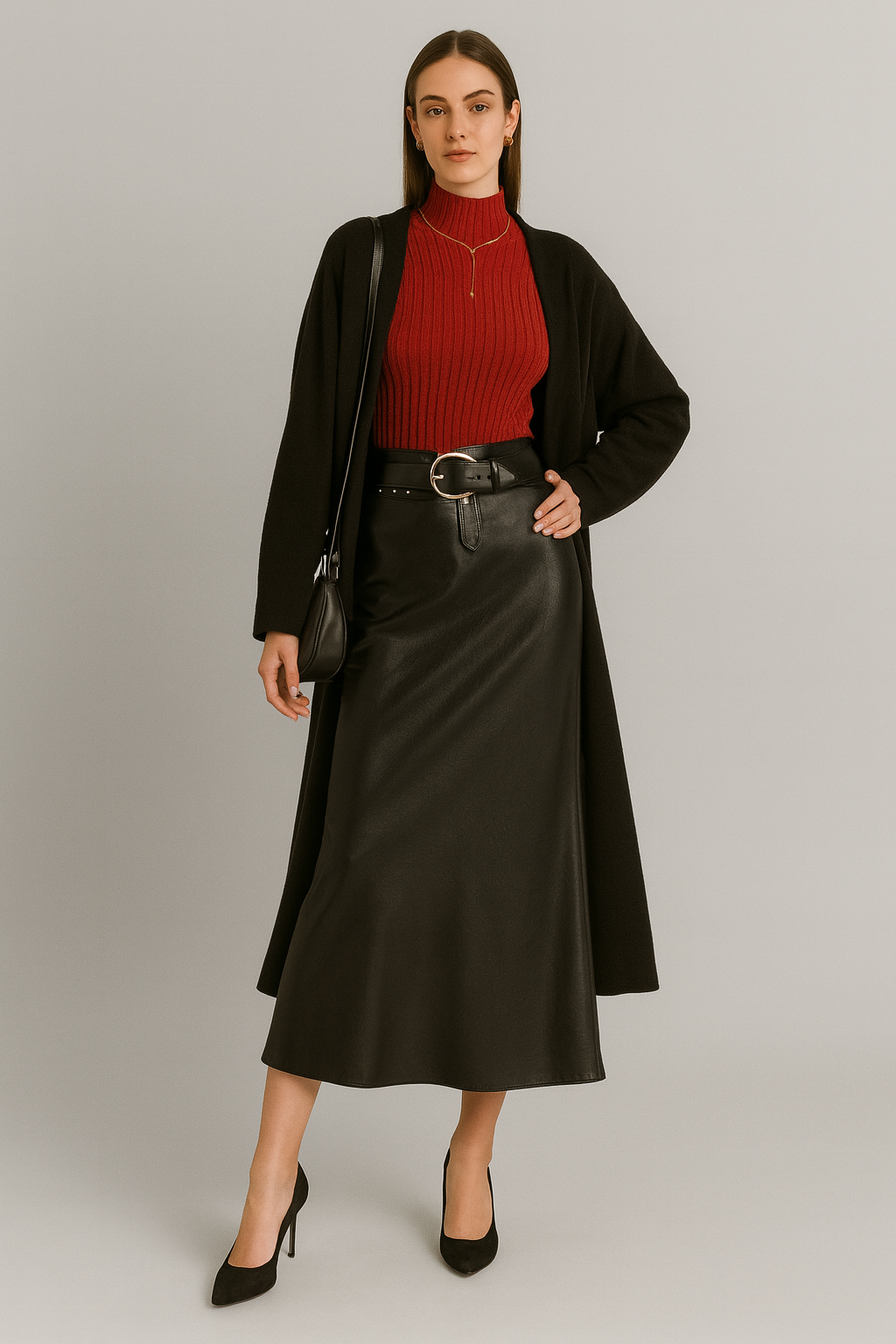 Mock Neck Ribbed Sweater
