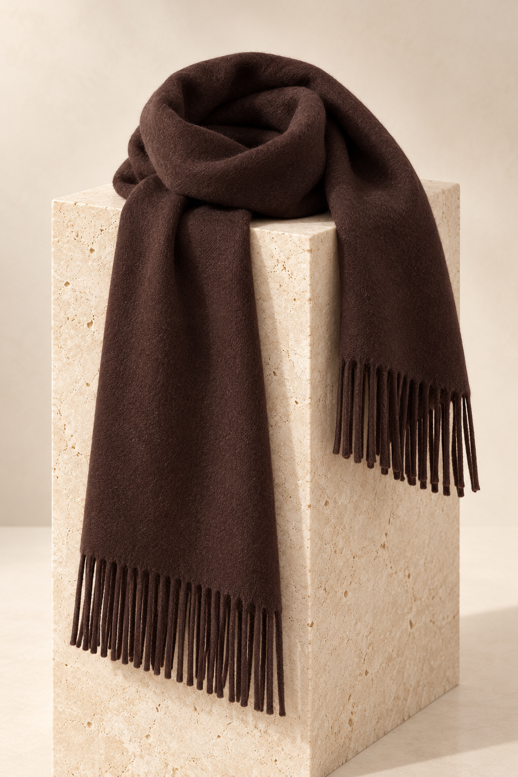 Classic Wool-Blend Fringe Scarf