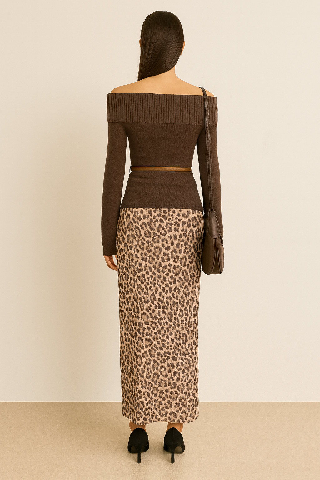 Leopard Mesh Maxi Skirt