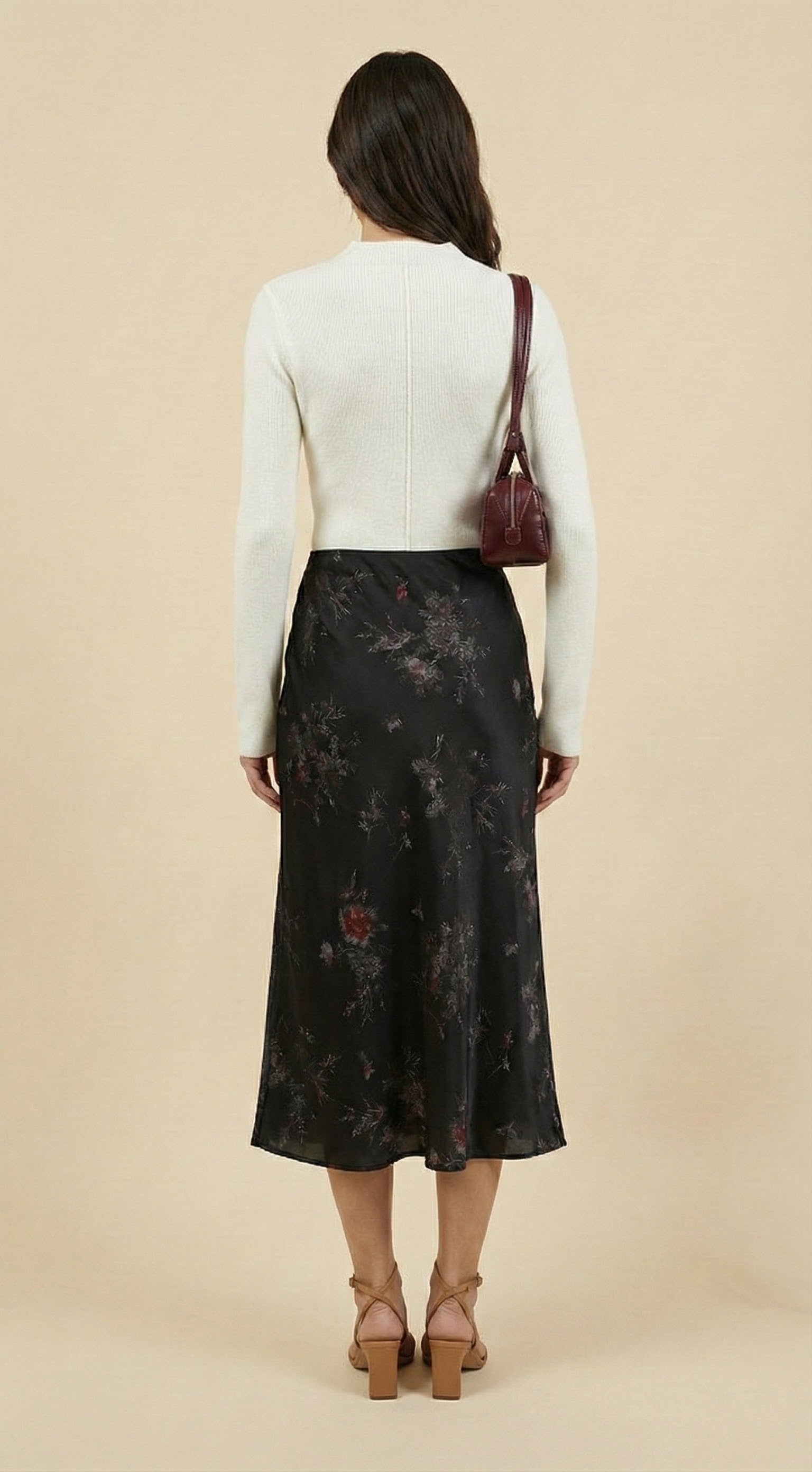 Bloom Satin Midi Skirt