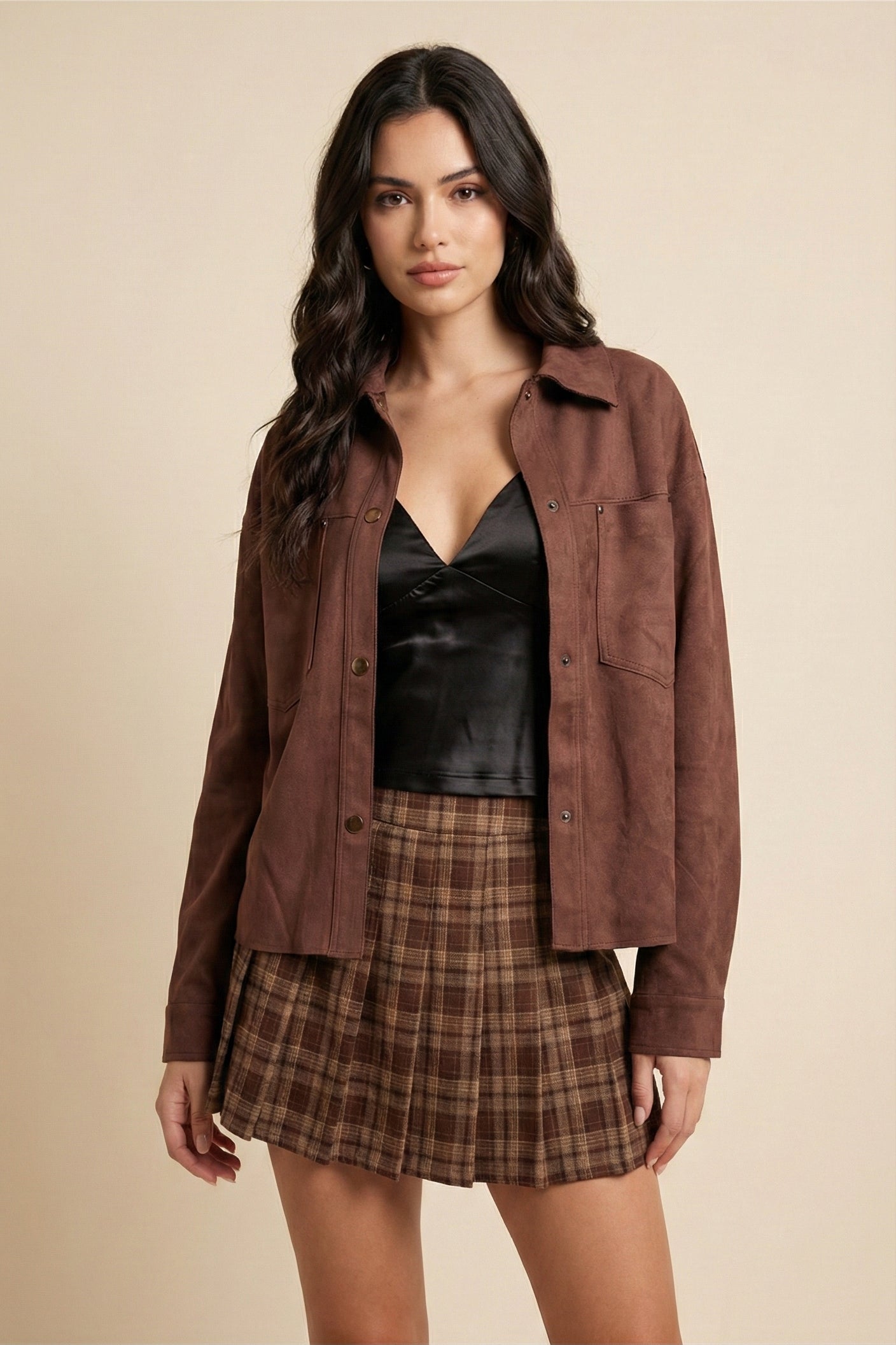 Patch Pocket Suede Jacket White