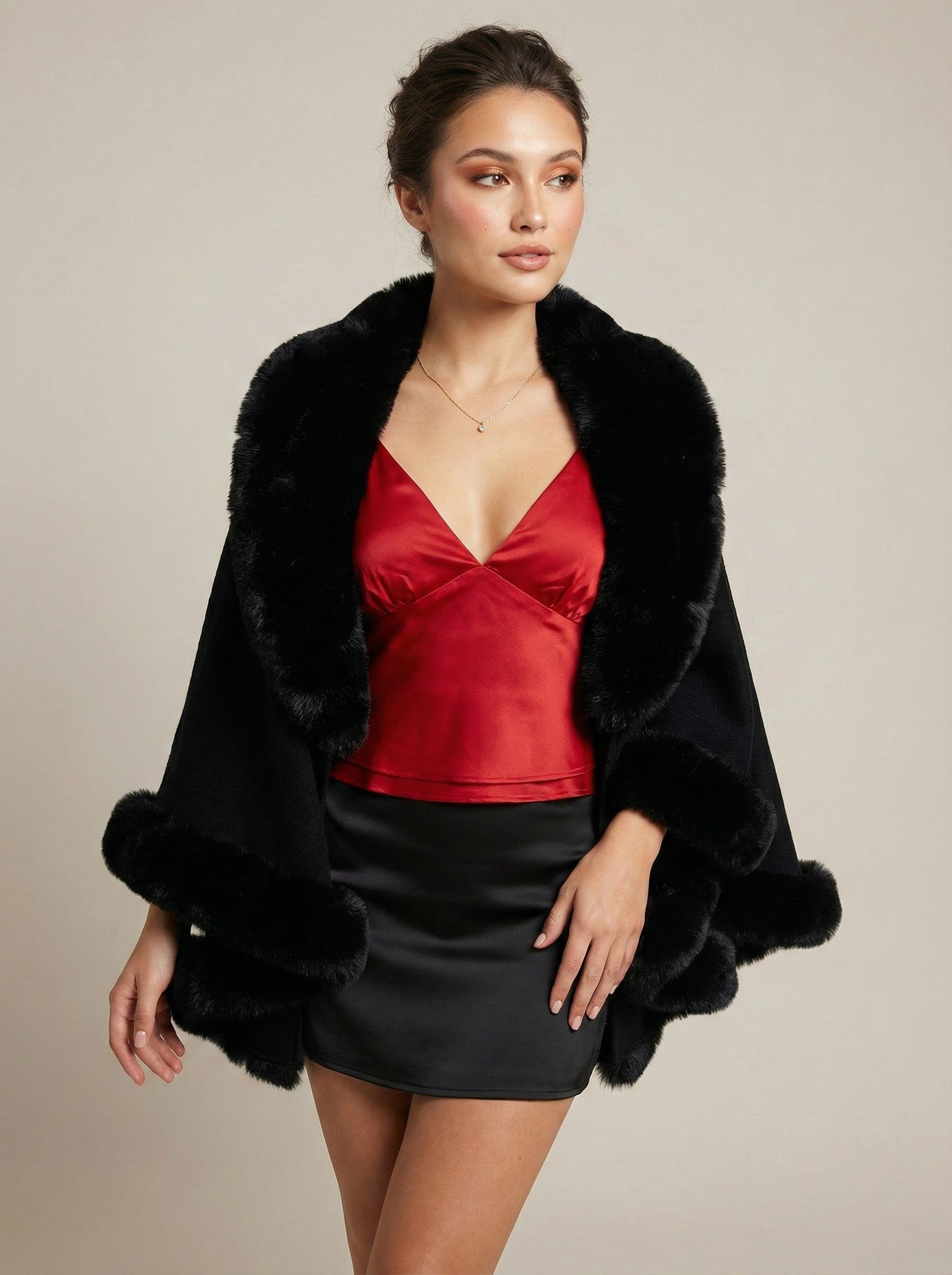 Satin Peplum Tie-Back Top