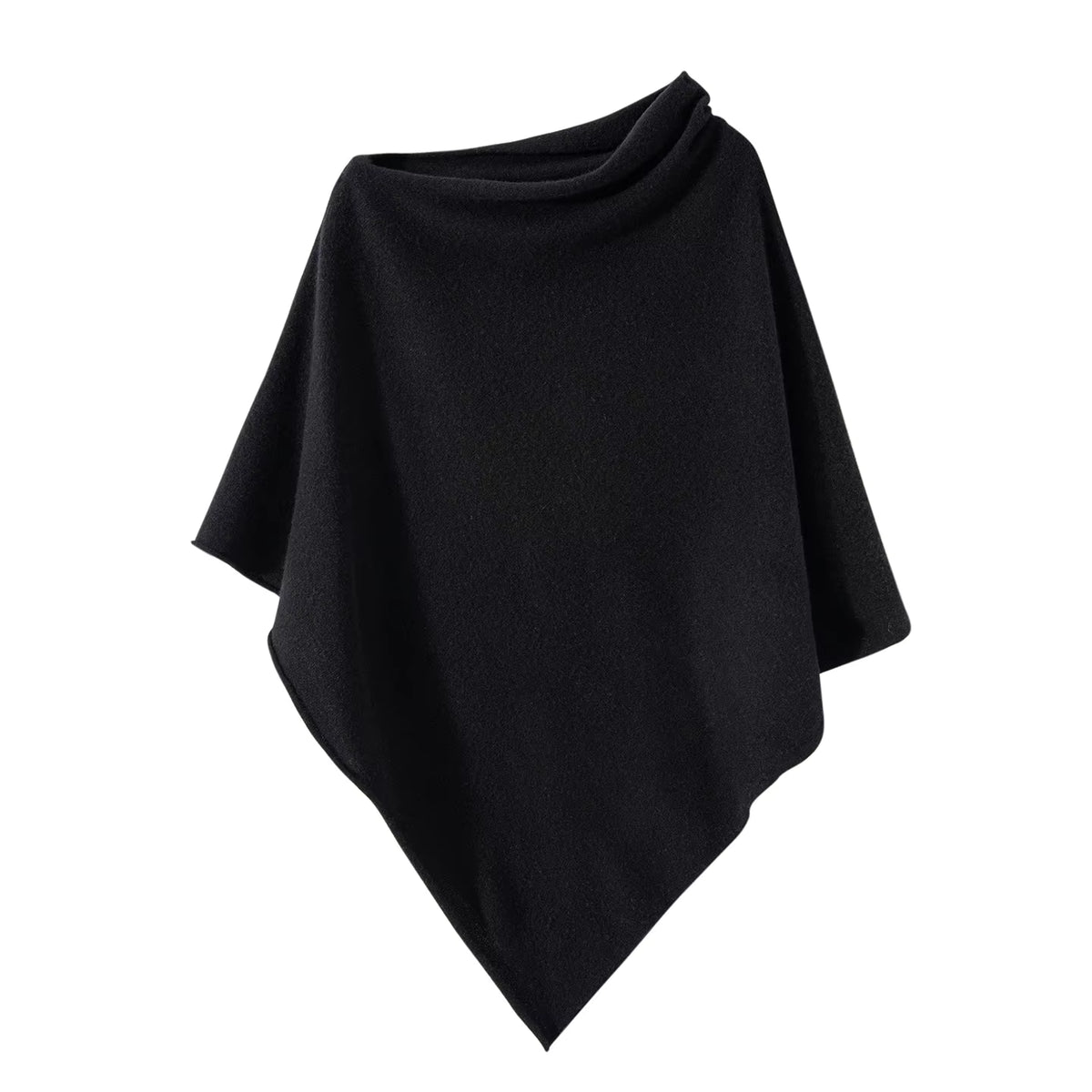 Black poncho on a white background