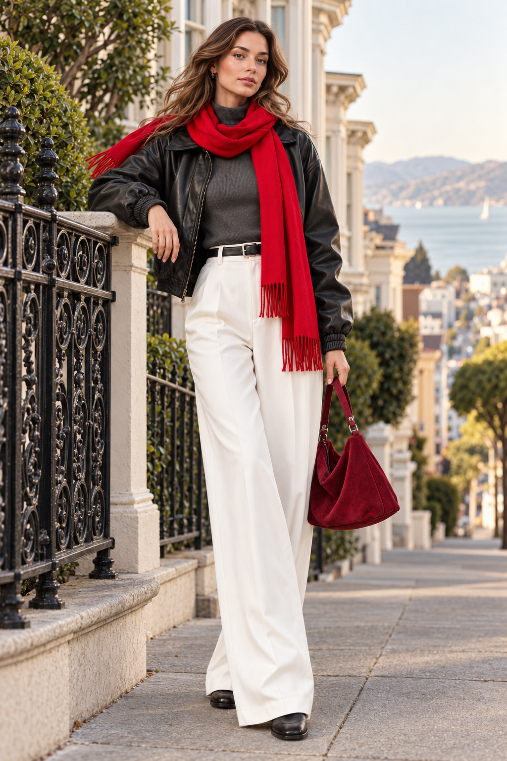 High-Waist Wide-Leg Trousers