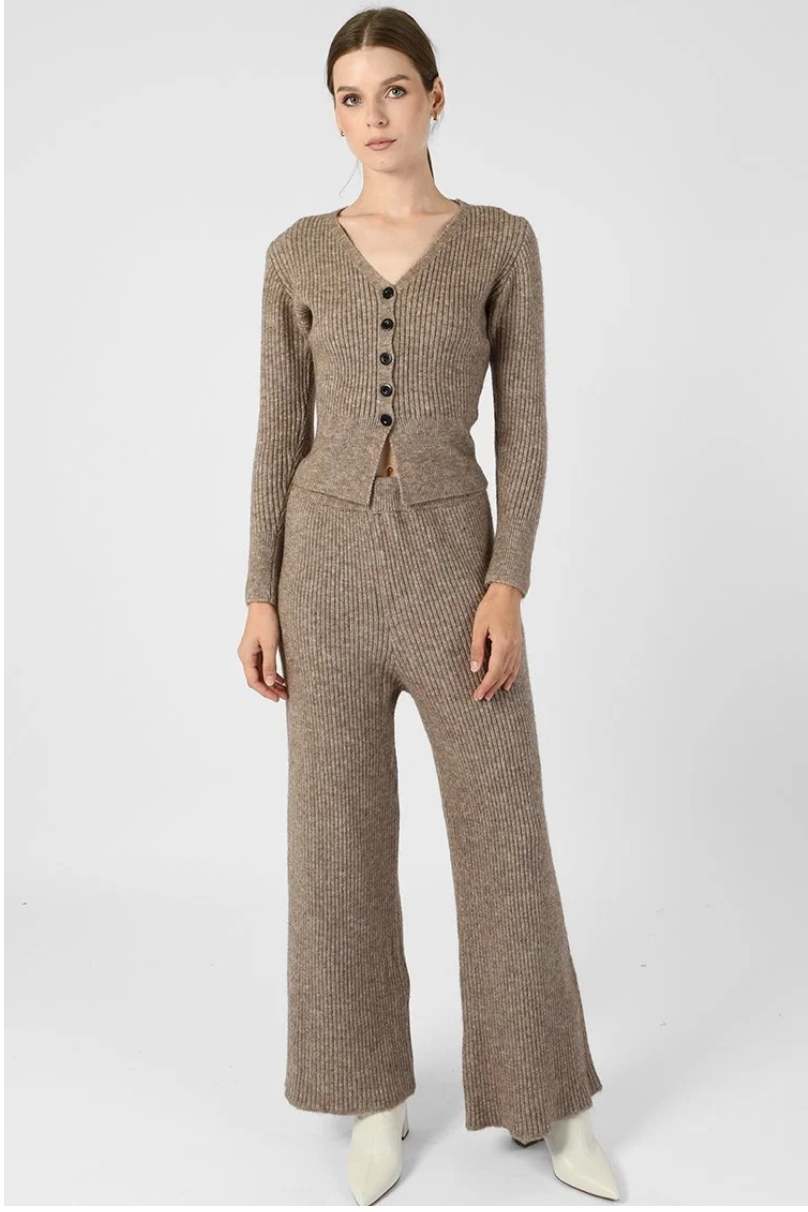 Ribbed Knit Two-Piece Set