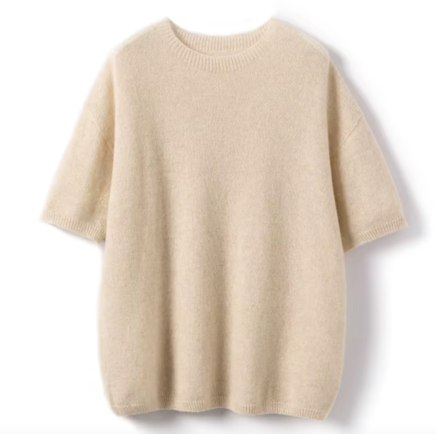 Essential Short-Sleeve Cashmere Wool Sweater