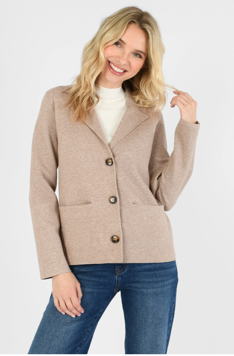 Soft Yarn Knit Jacket Latte