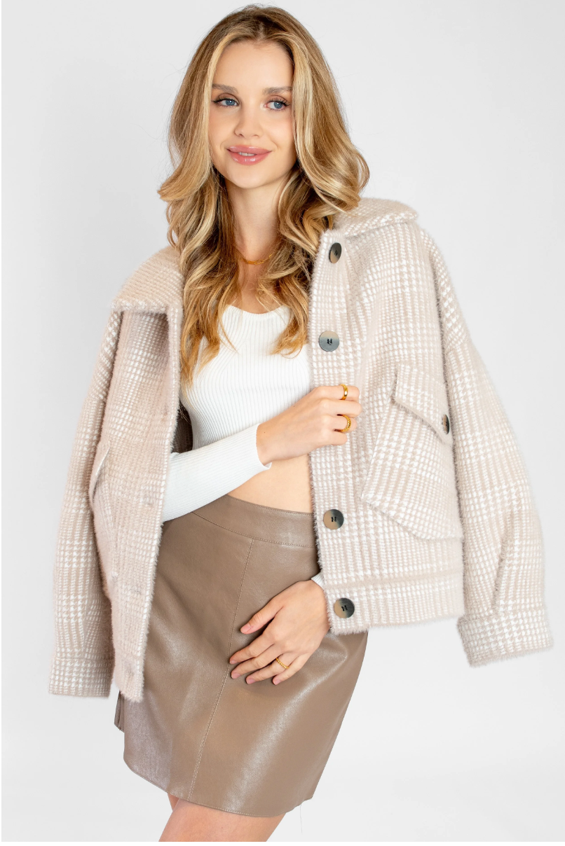 Plaid Fuzzy Jacket