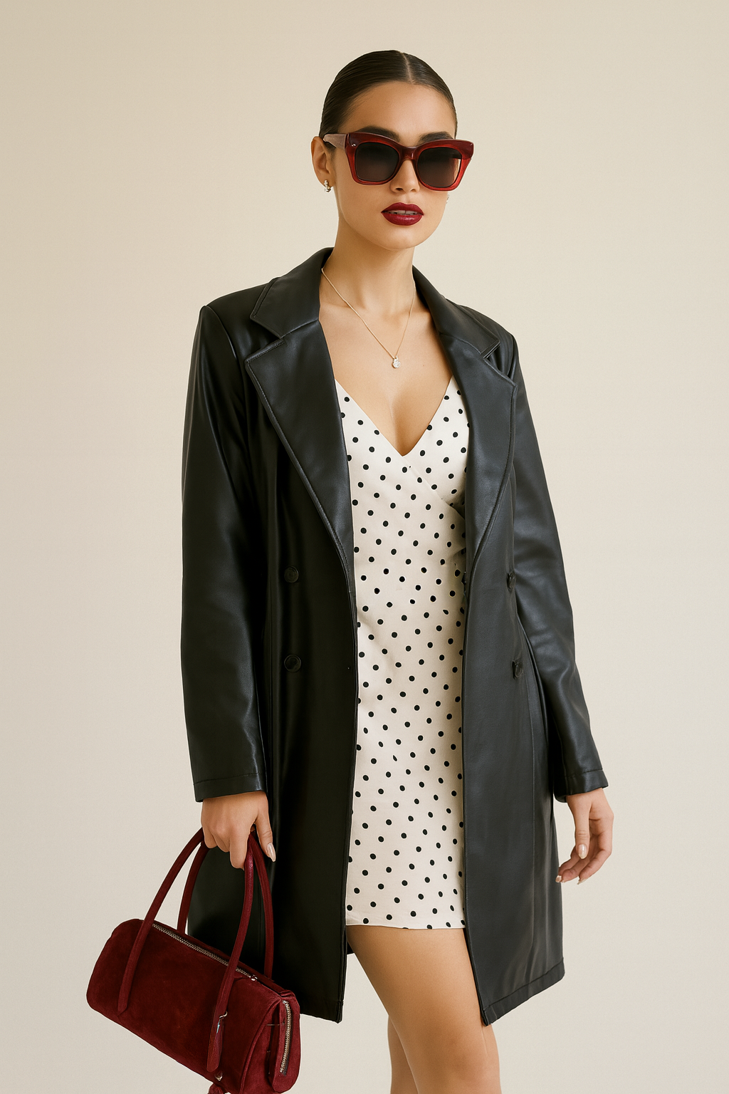 Red Acetate Gradient Lens Large Square Sunglasses